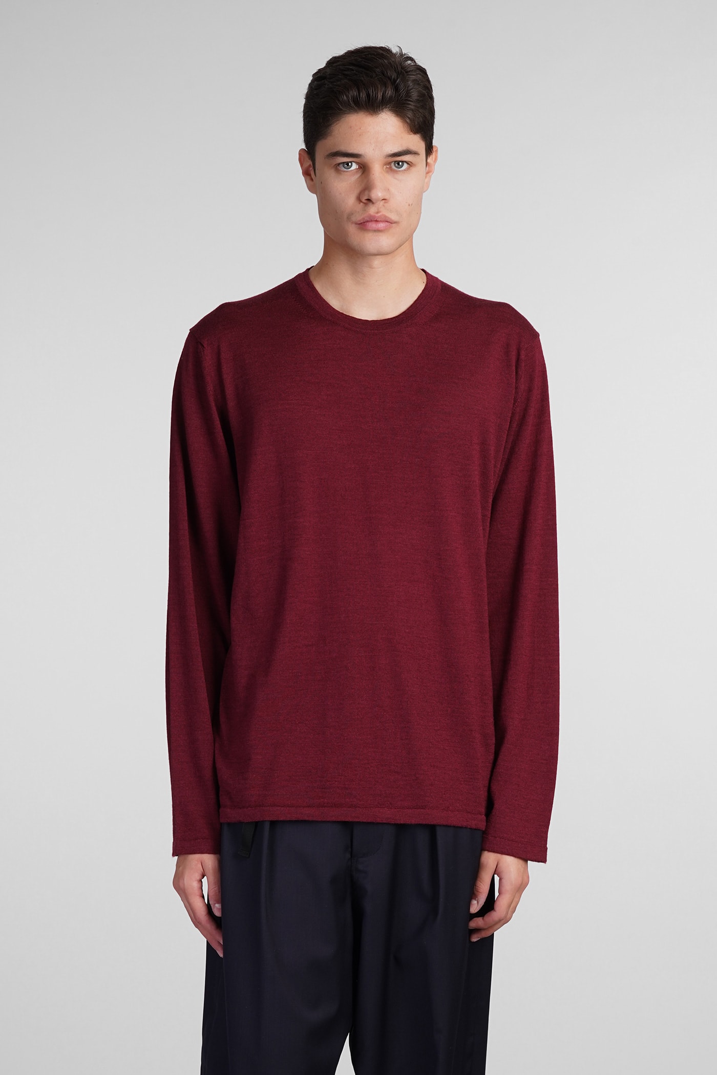 Knitwear In Bordeaux Wool