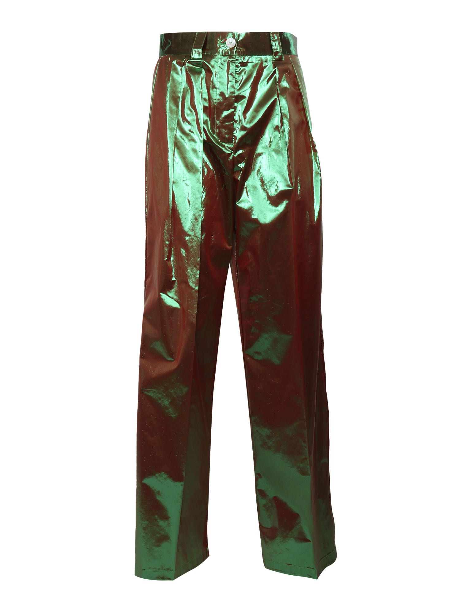 Forte Forte Brown Metallic Effect Trousers In Brown