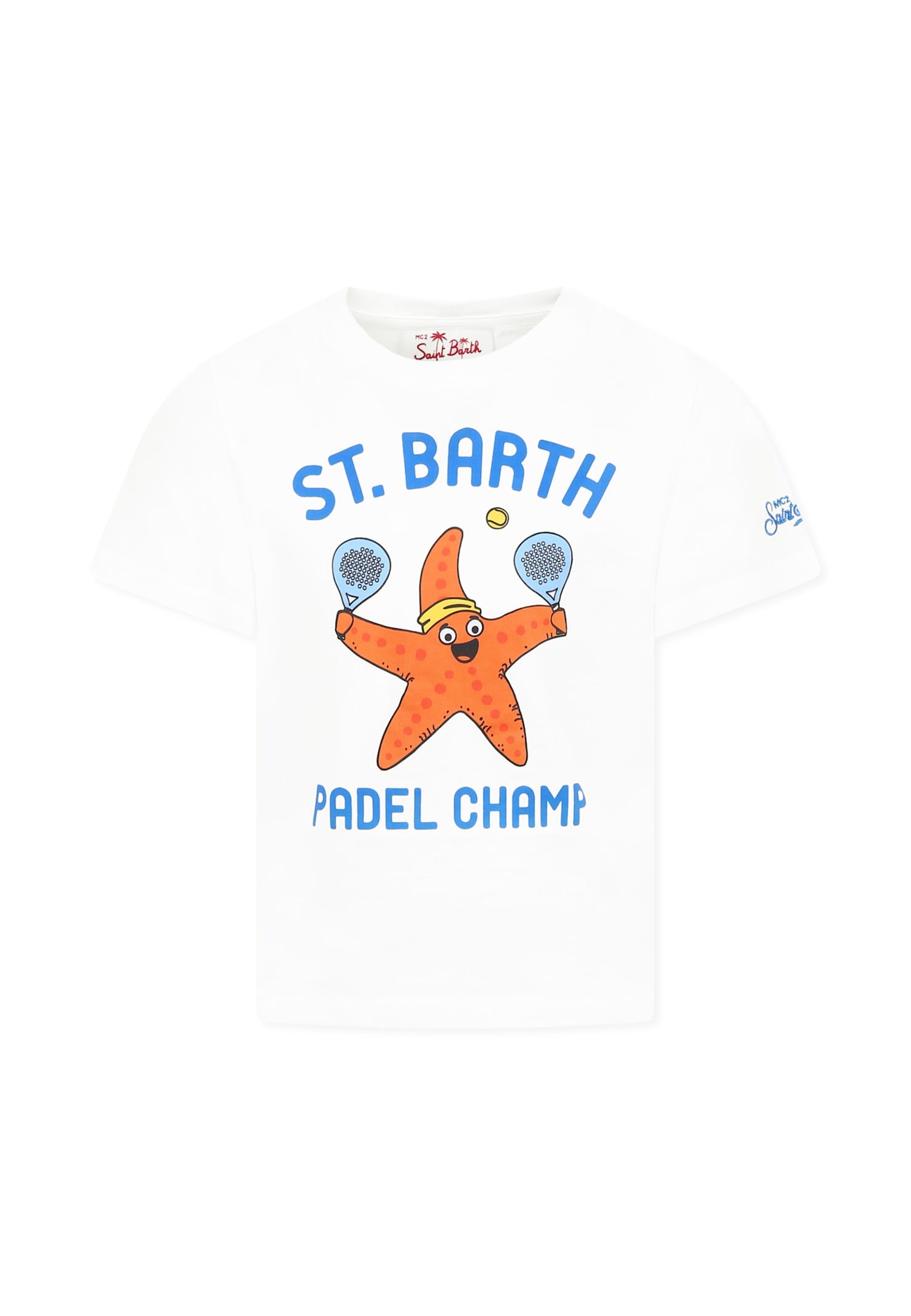 Mc2 Saint Barth White T-shirt For Boy With Starfish In White