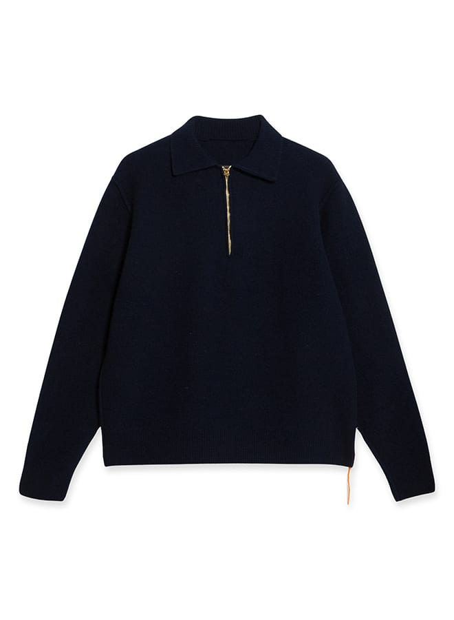 Shop Fortela Woven Wool Zippered Sweatshirt In Arm