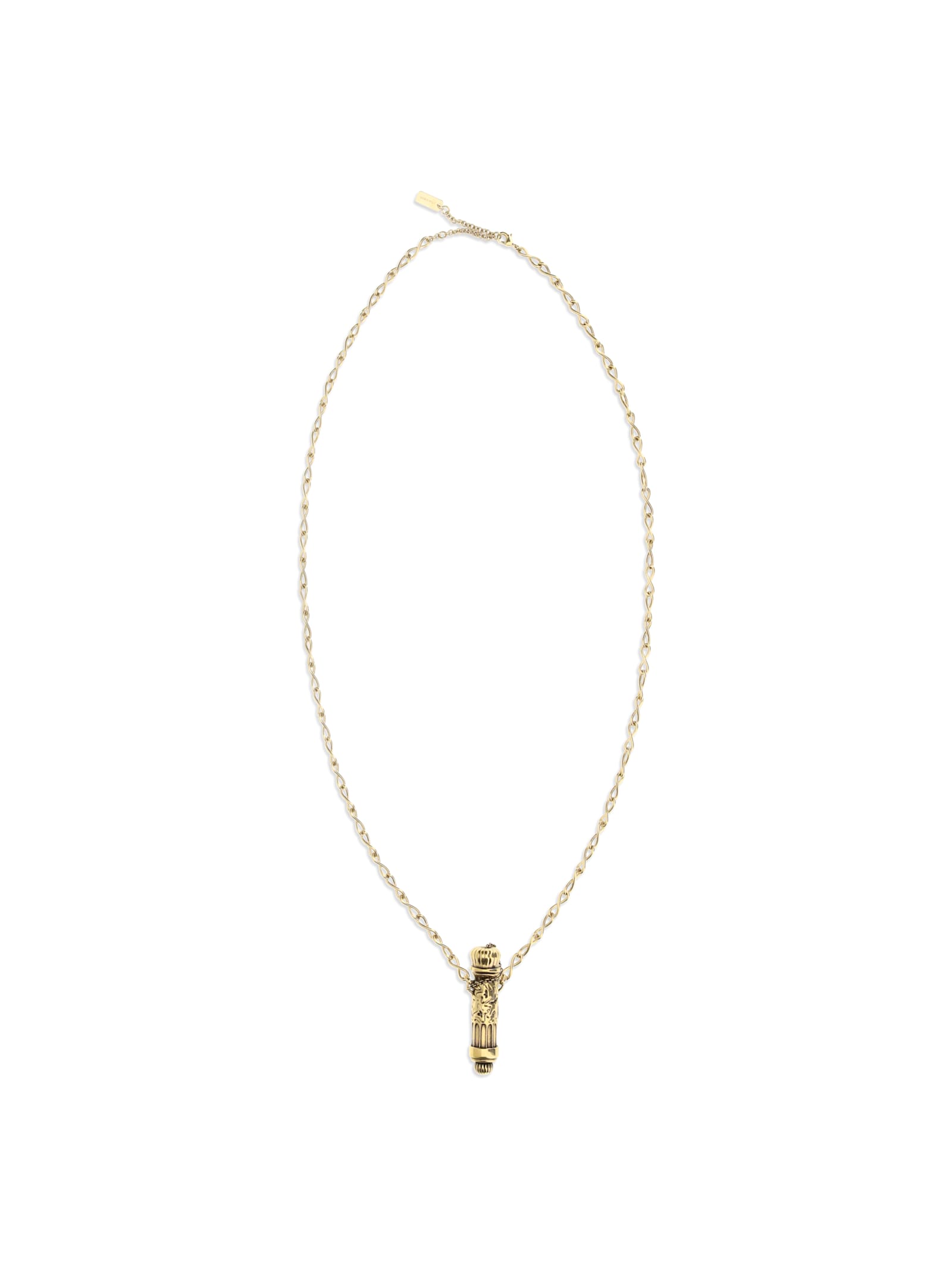 Chloé Chain Link Necklace Engraved Pendant Detail In Gold