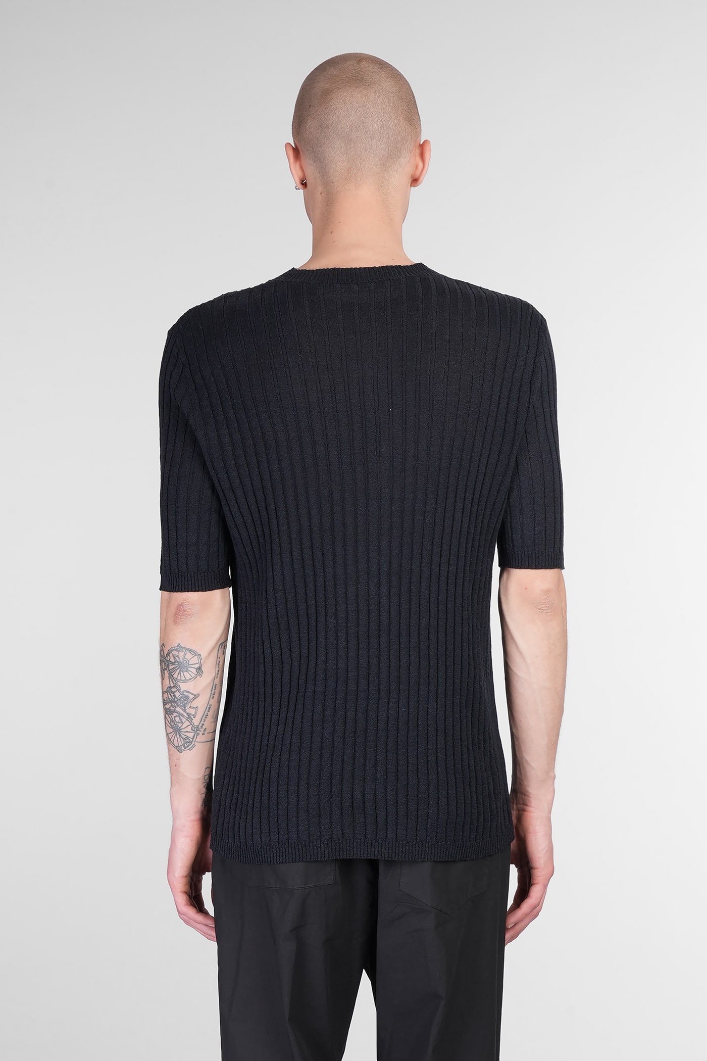 Mauro Grifoni T-shirt In Black Linen