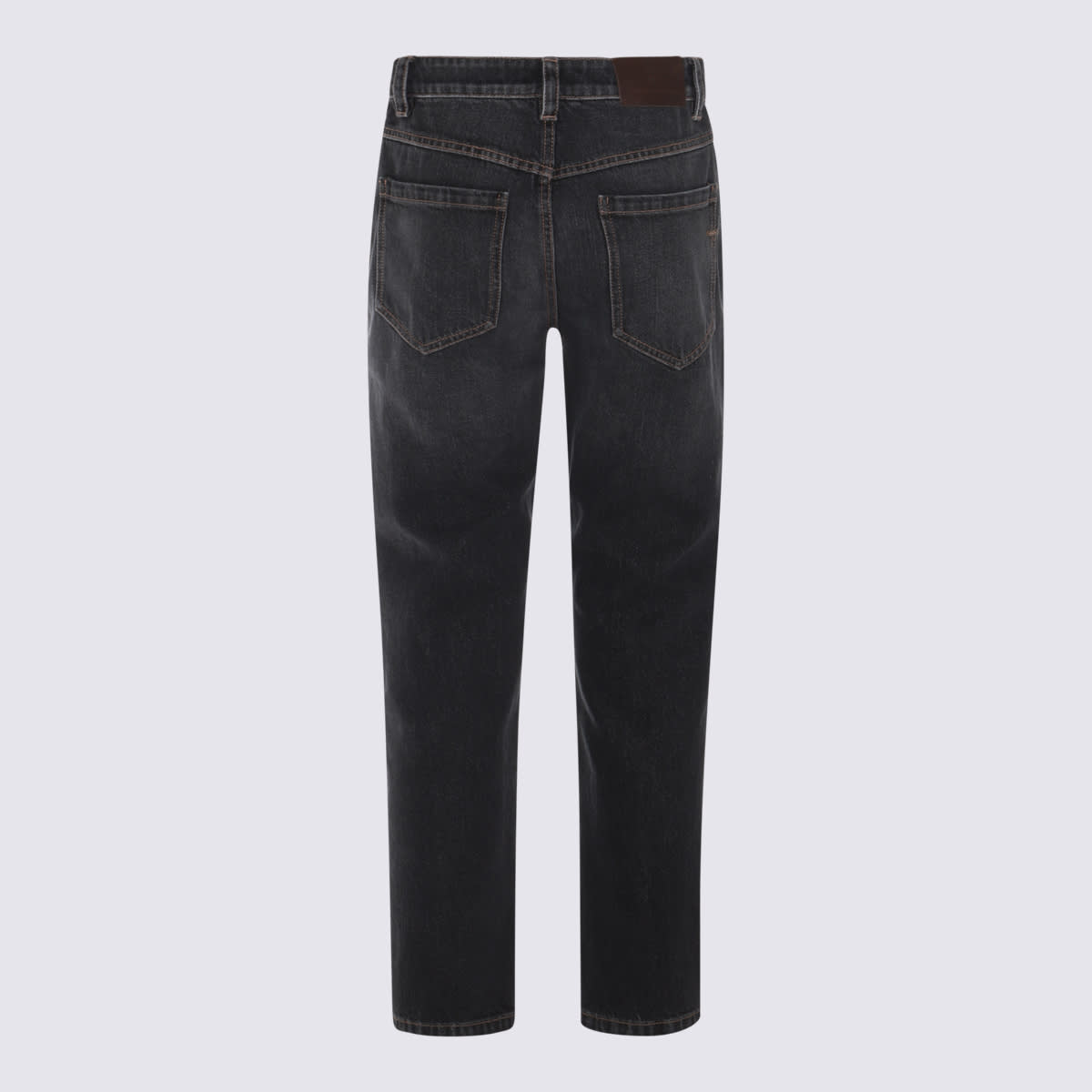Shop Brunello Cucinelli Dark Blue Cotton Denim Jeans