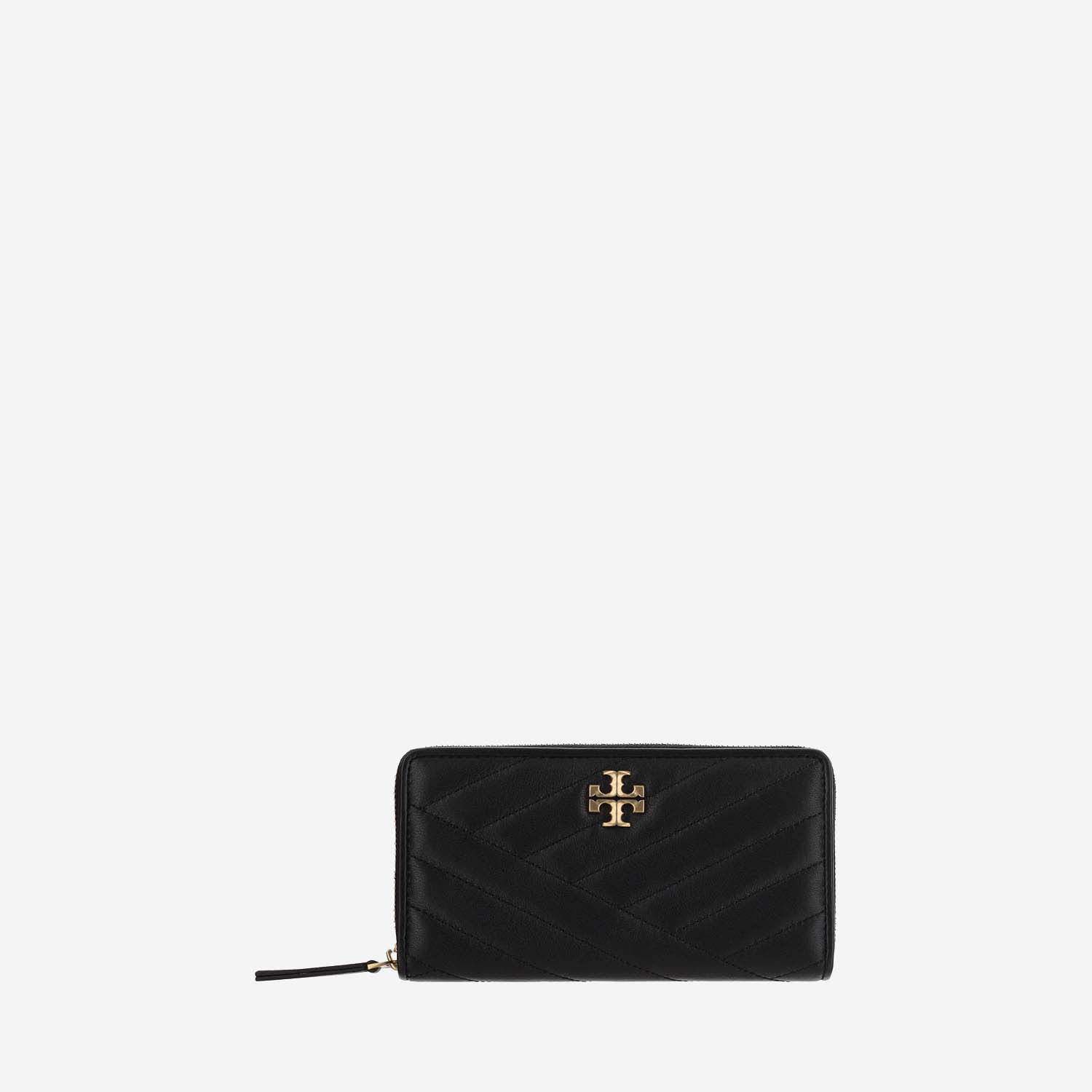 Shop Tory Burch Continental Kira Leather Wallet In Black