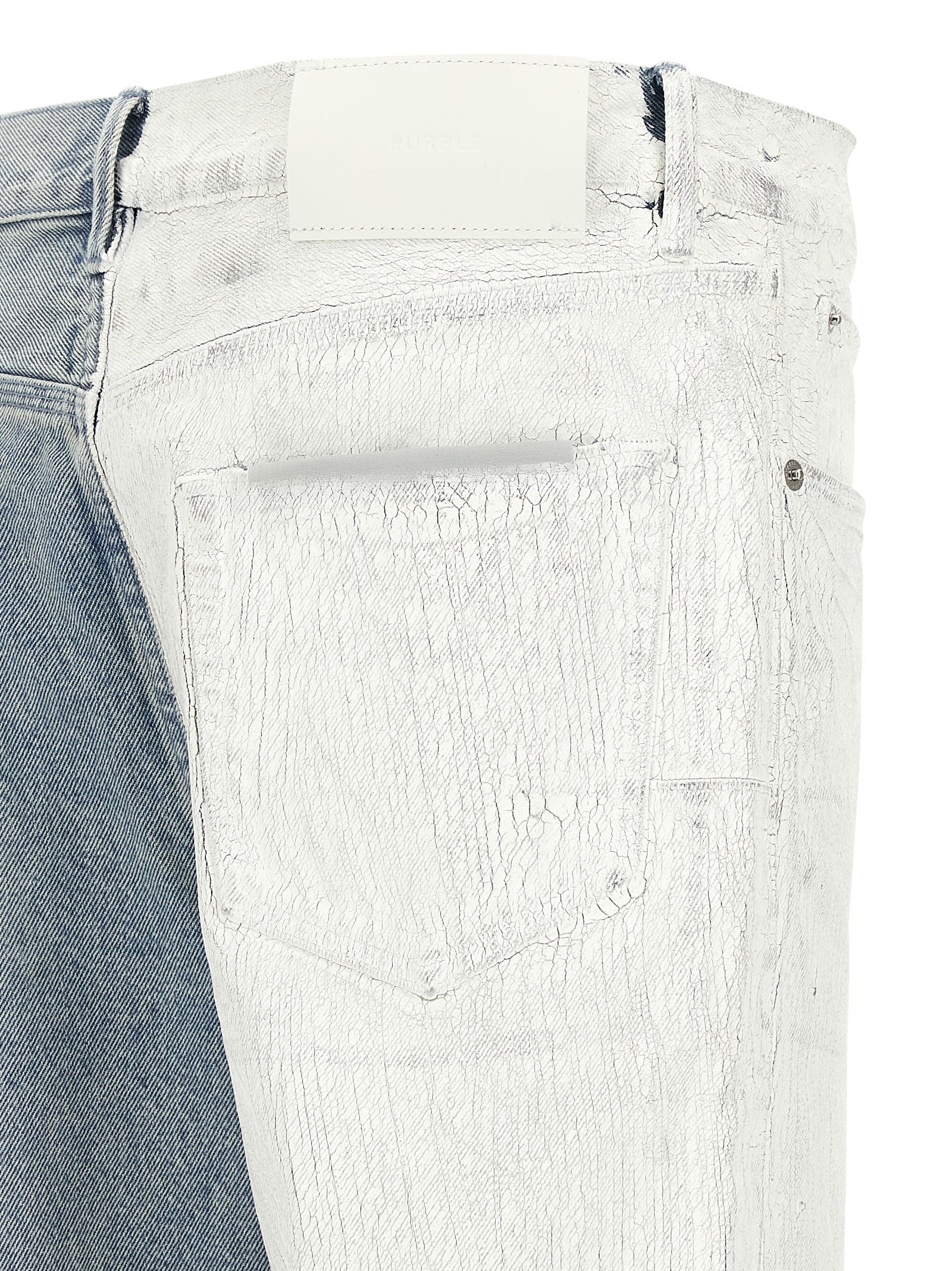 Purple Brand Crackle Silver Jeans In Multi