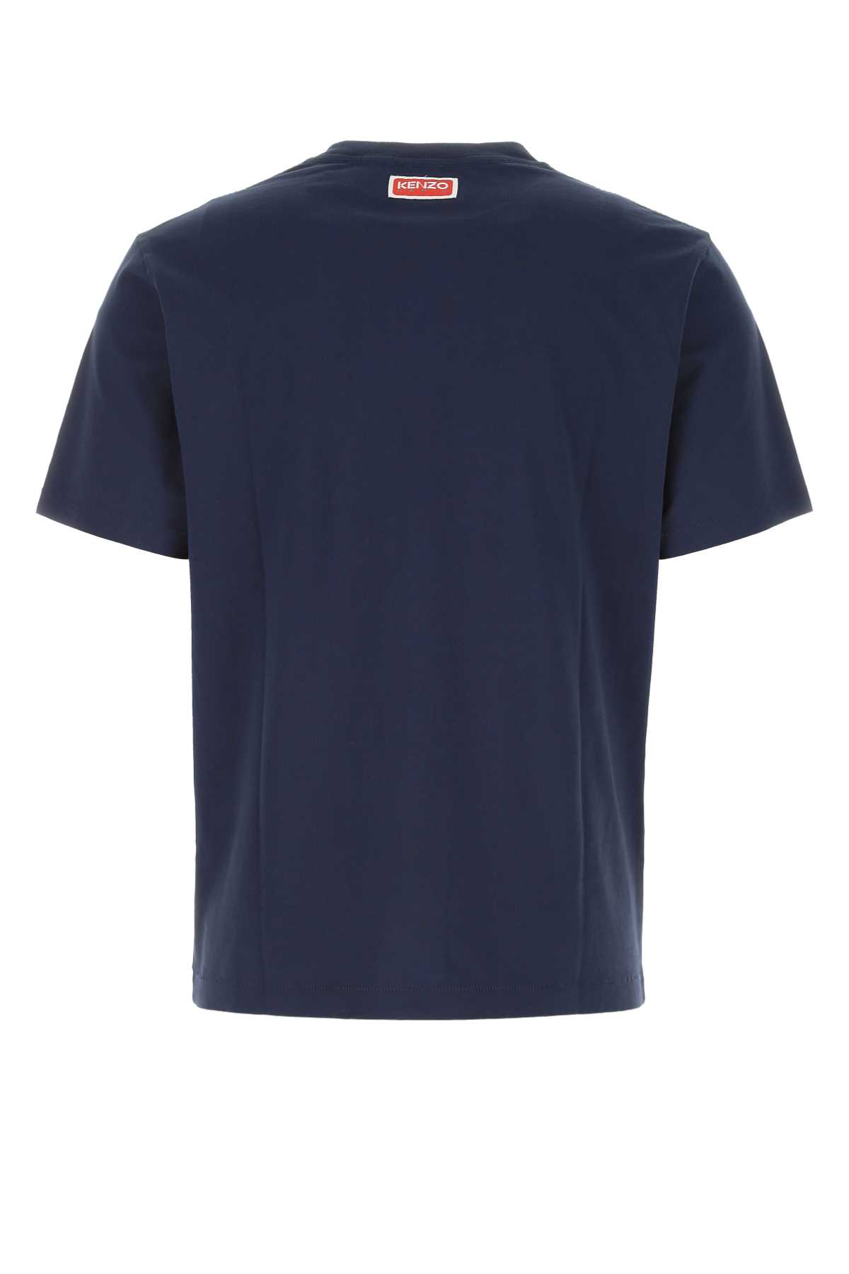 Shop Kenzo Navy Blue Cotton T-shirt In 77
