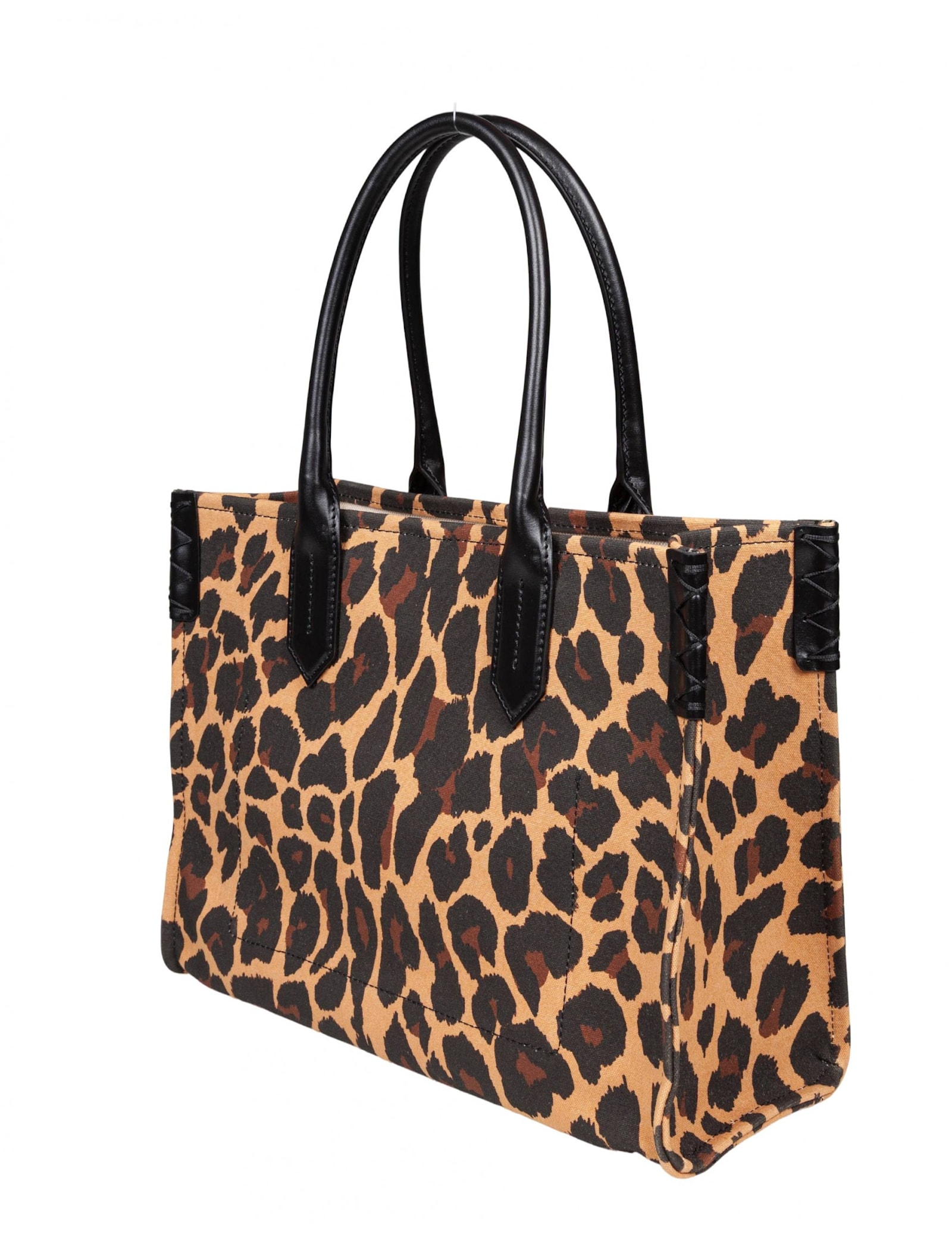 Balmain B-army 36 Canvas Tote Bag With Leopard Print In Multi