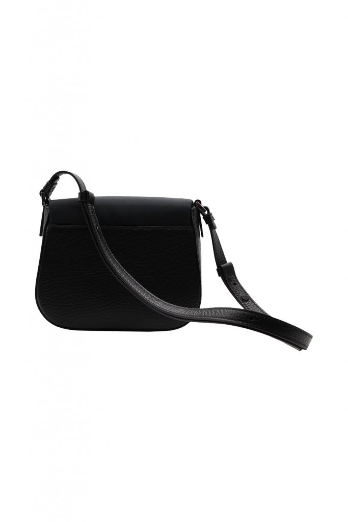 Shop Maison Margiela Grained Leather Shoulder Bag