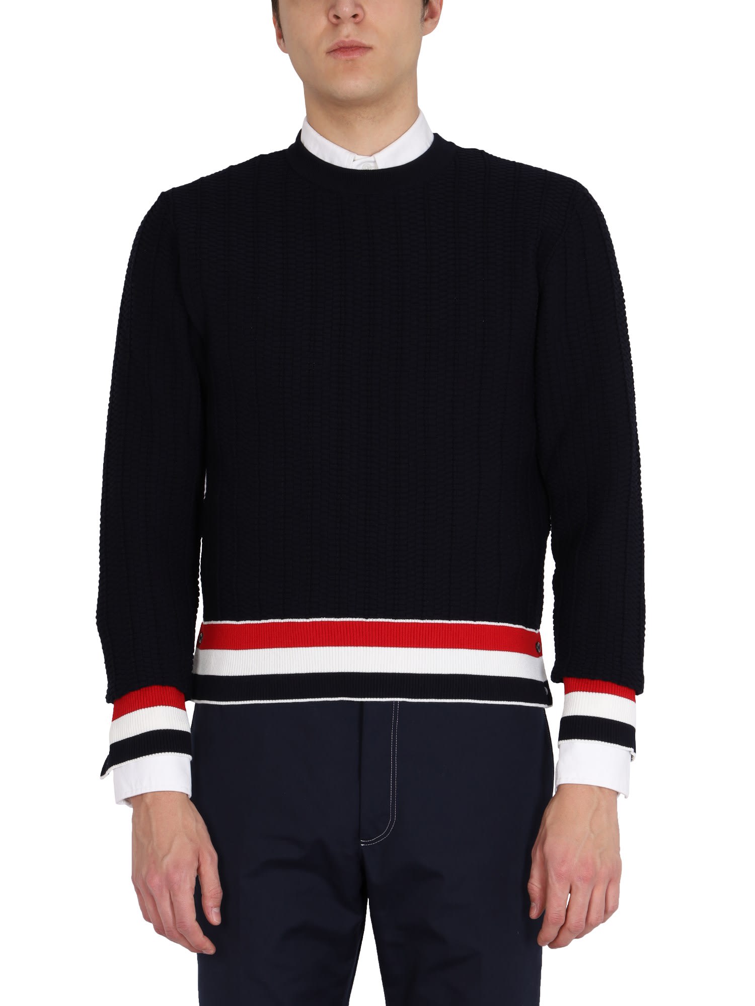 Thom Browne Rwb Stripe Sweater
