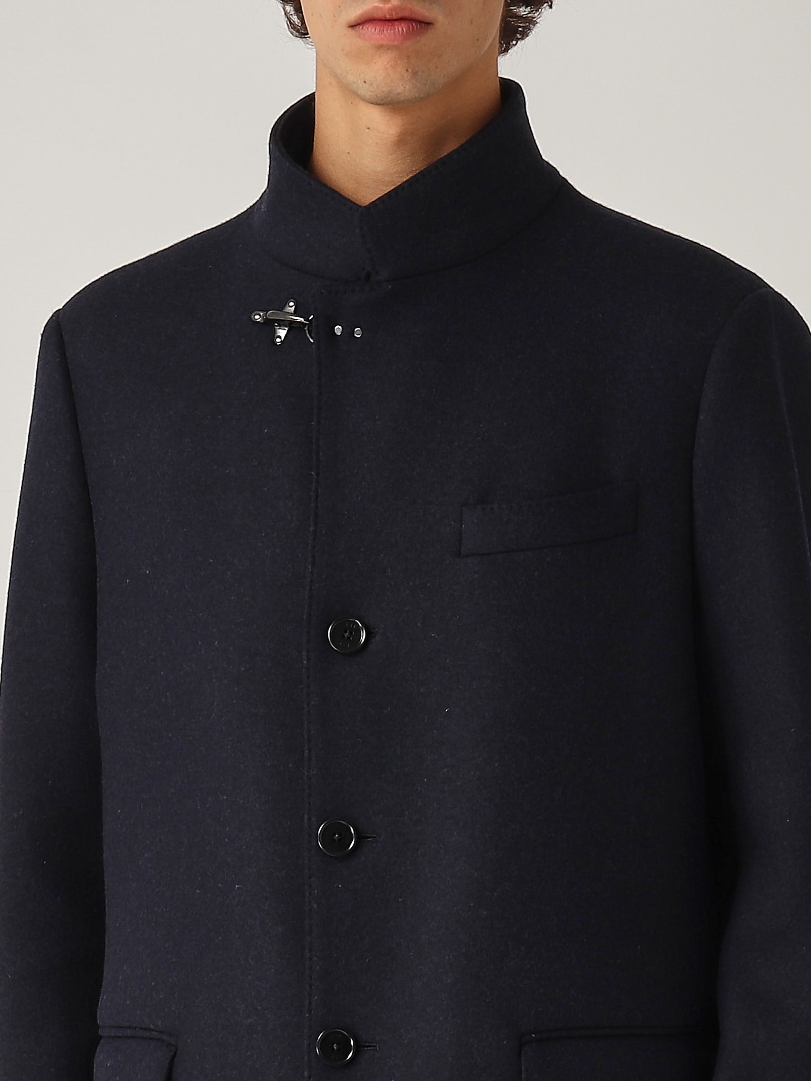 Shop Fay New Duty Coat Misto Lana Coat In Navy