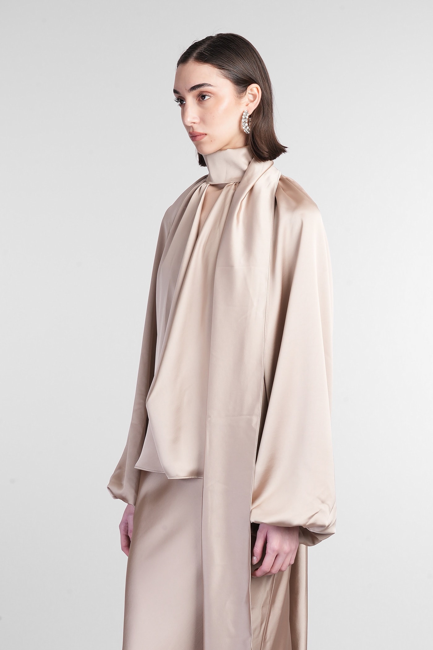 The Andamane Viola Blouse In Grey Polyester In Grey