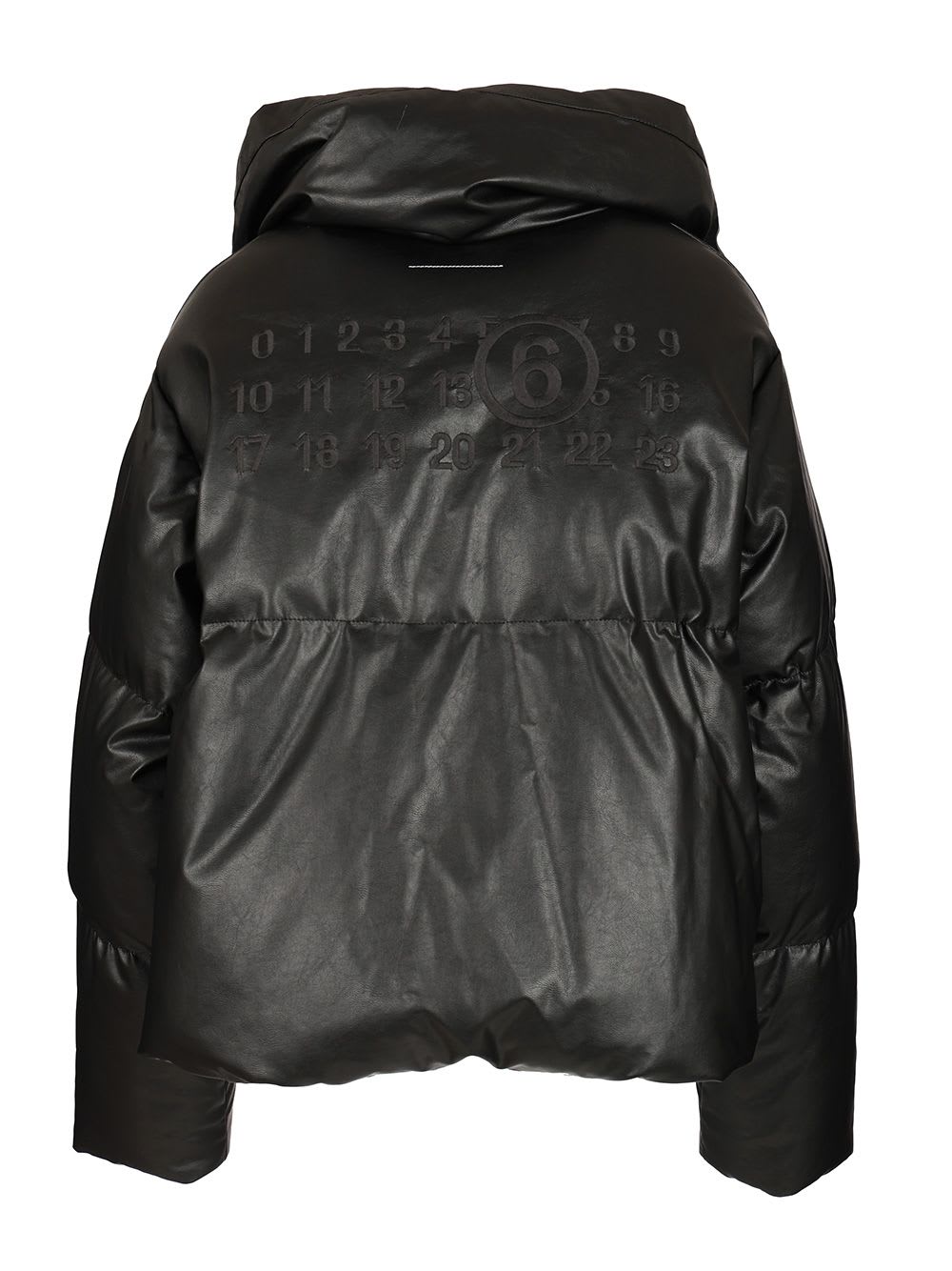 Mm6 Maison Margiela Pleather Puffer Jacket In Black