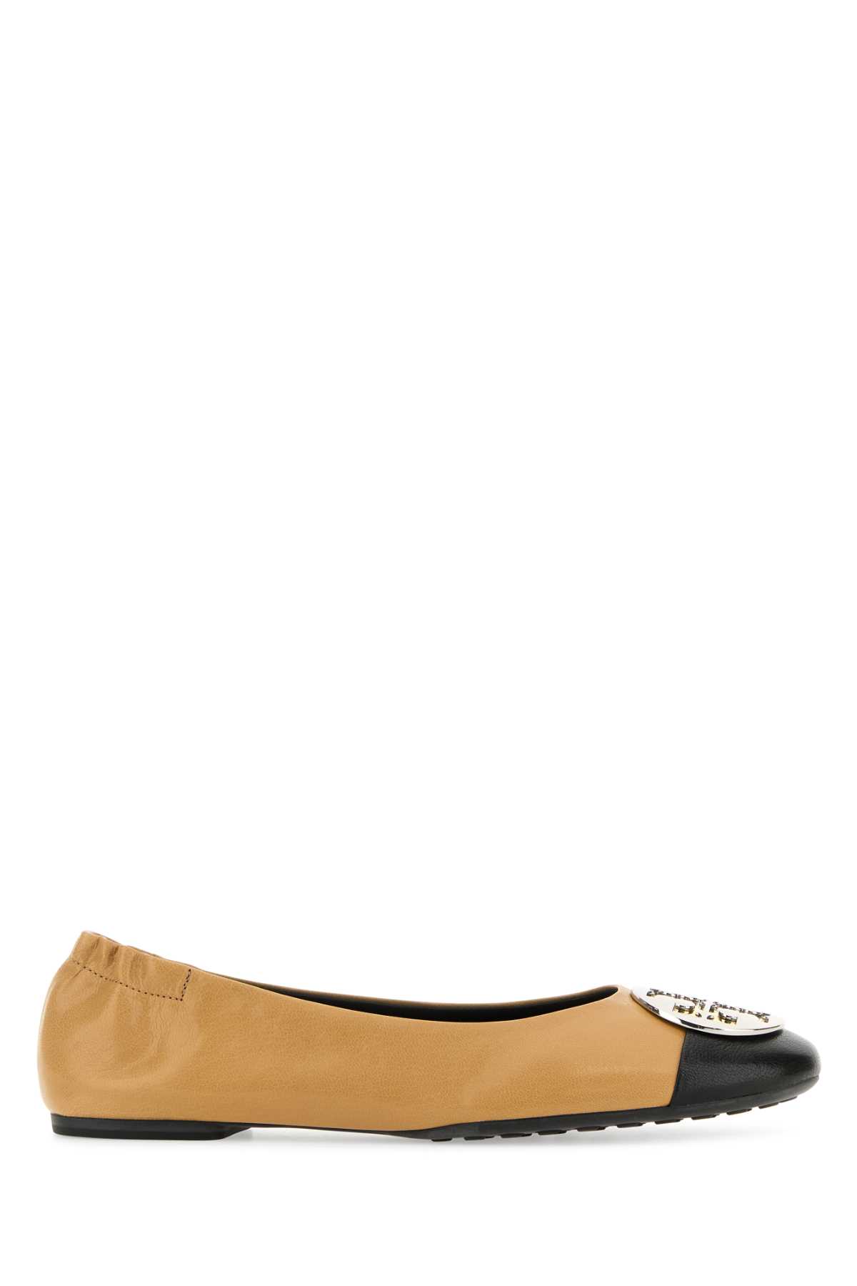 Shop Tory Burch Camel Nappa Leather Claire Ballerinas In Gingershortbre