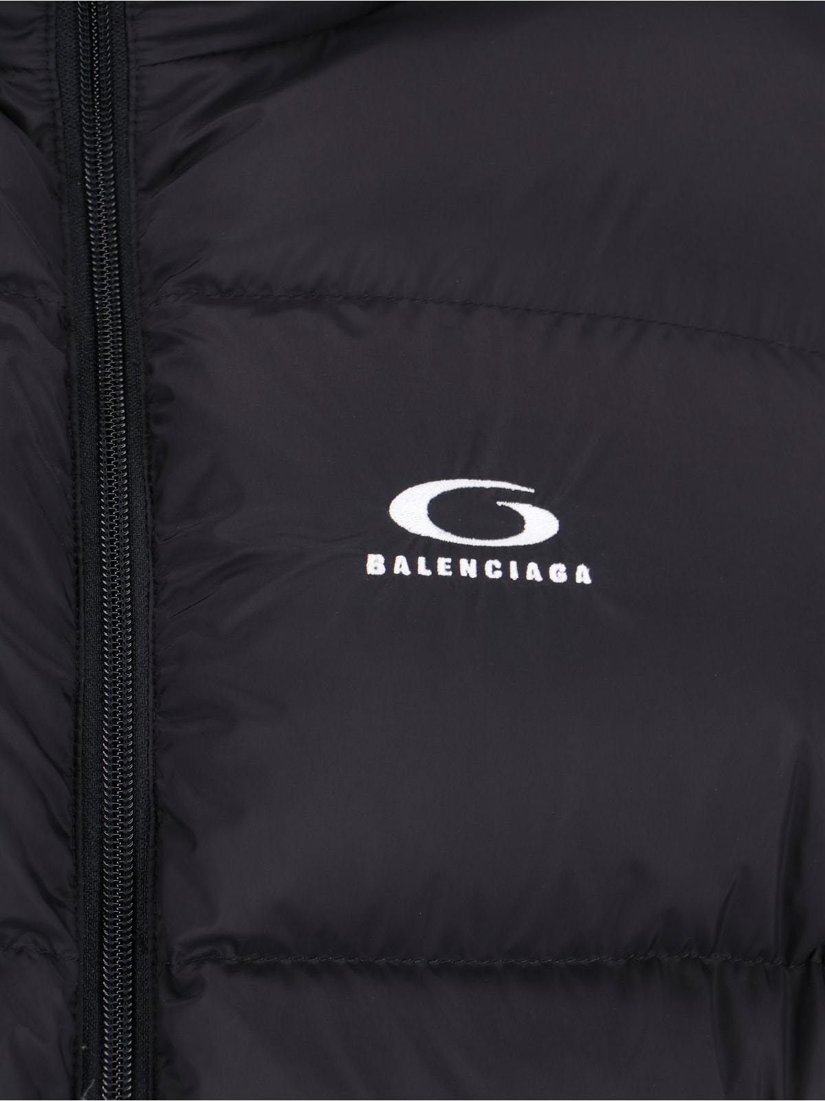 Balenciaga Logo Down Jacket In Black