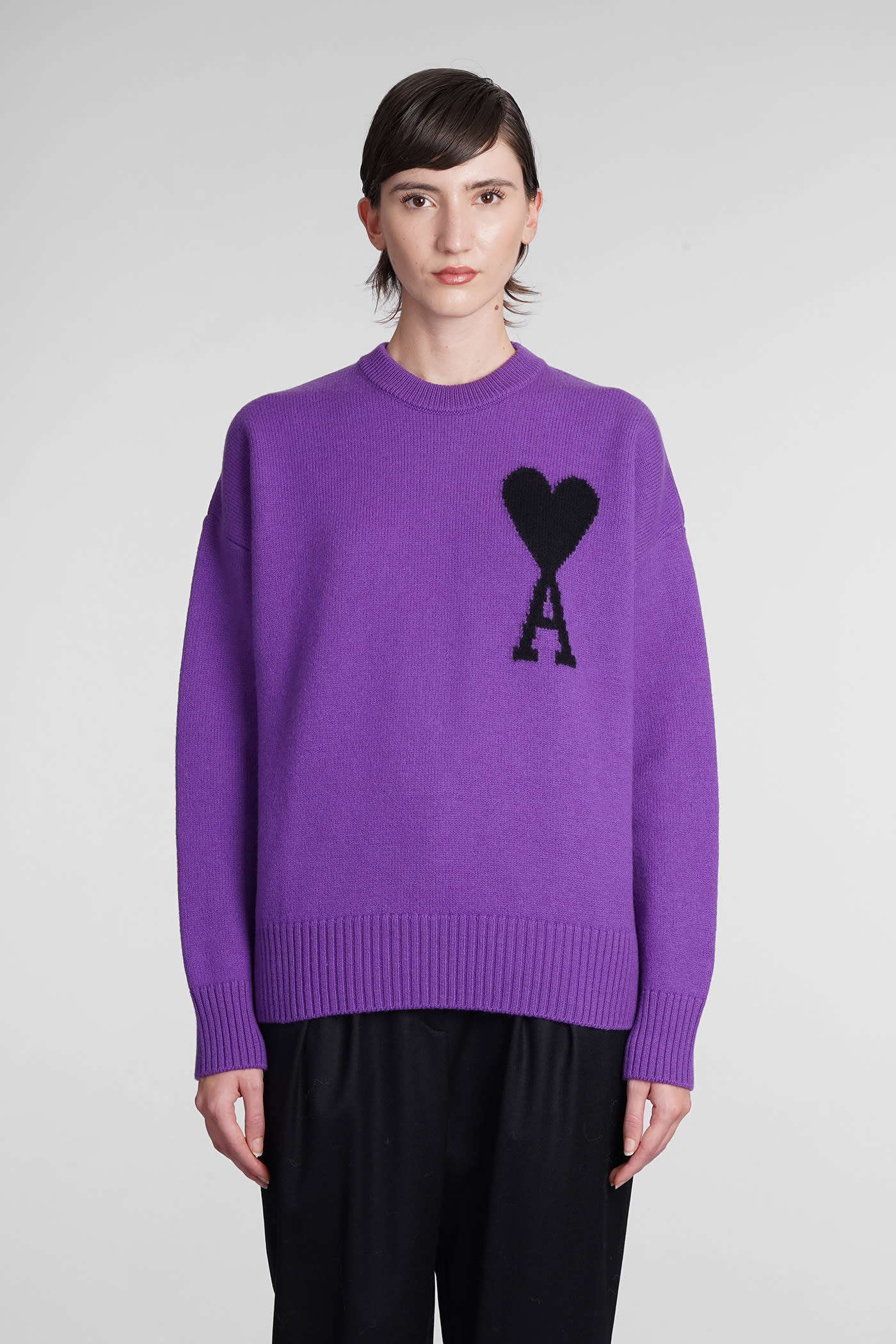 Ami Alexandre Mattiussi Knitwear In Viola Wool