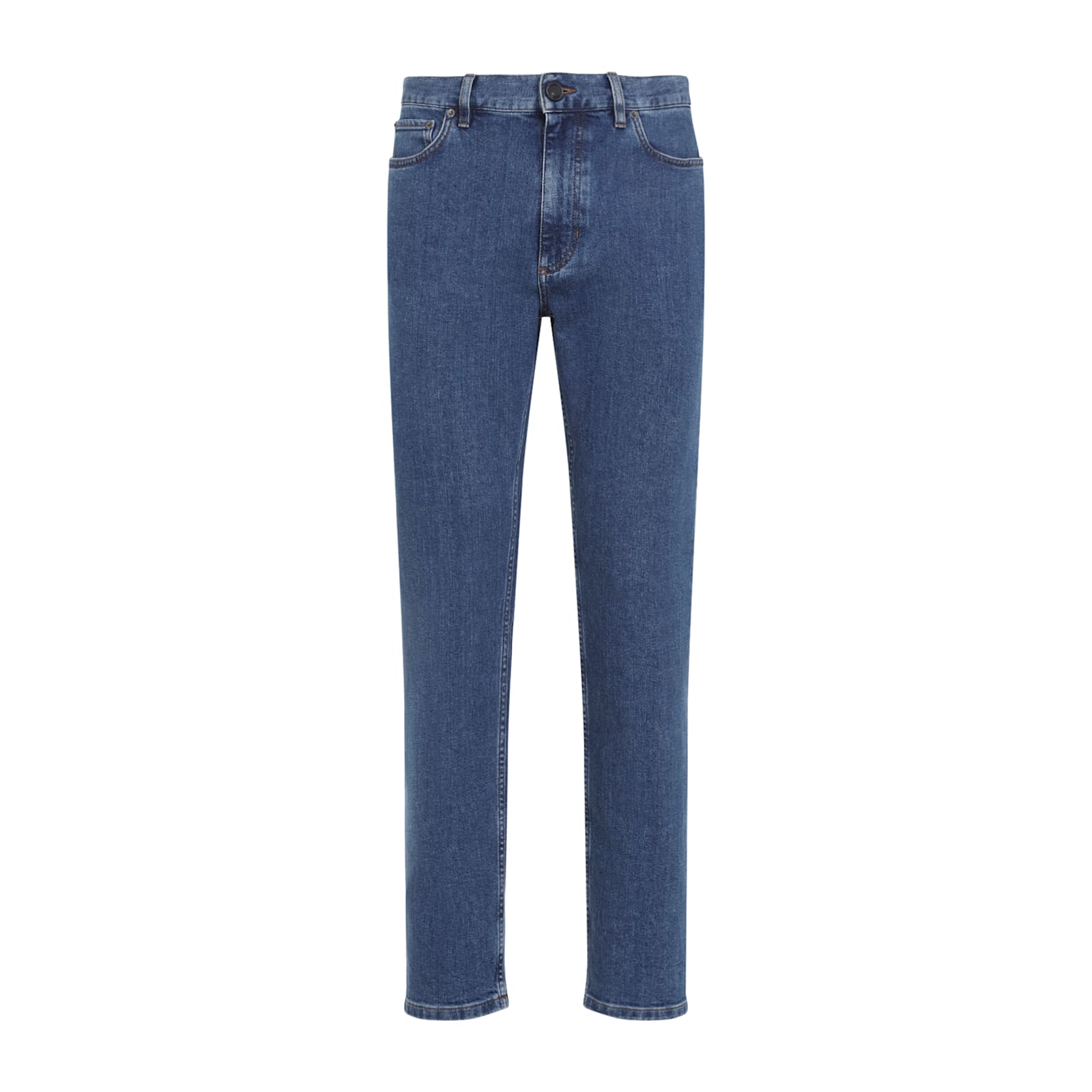 Zegna Denim Trousers With Belt Loops And Pockets In Blue