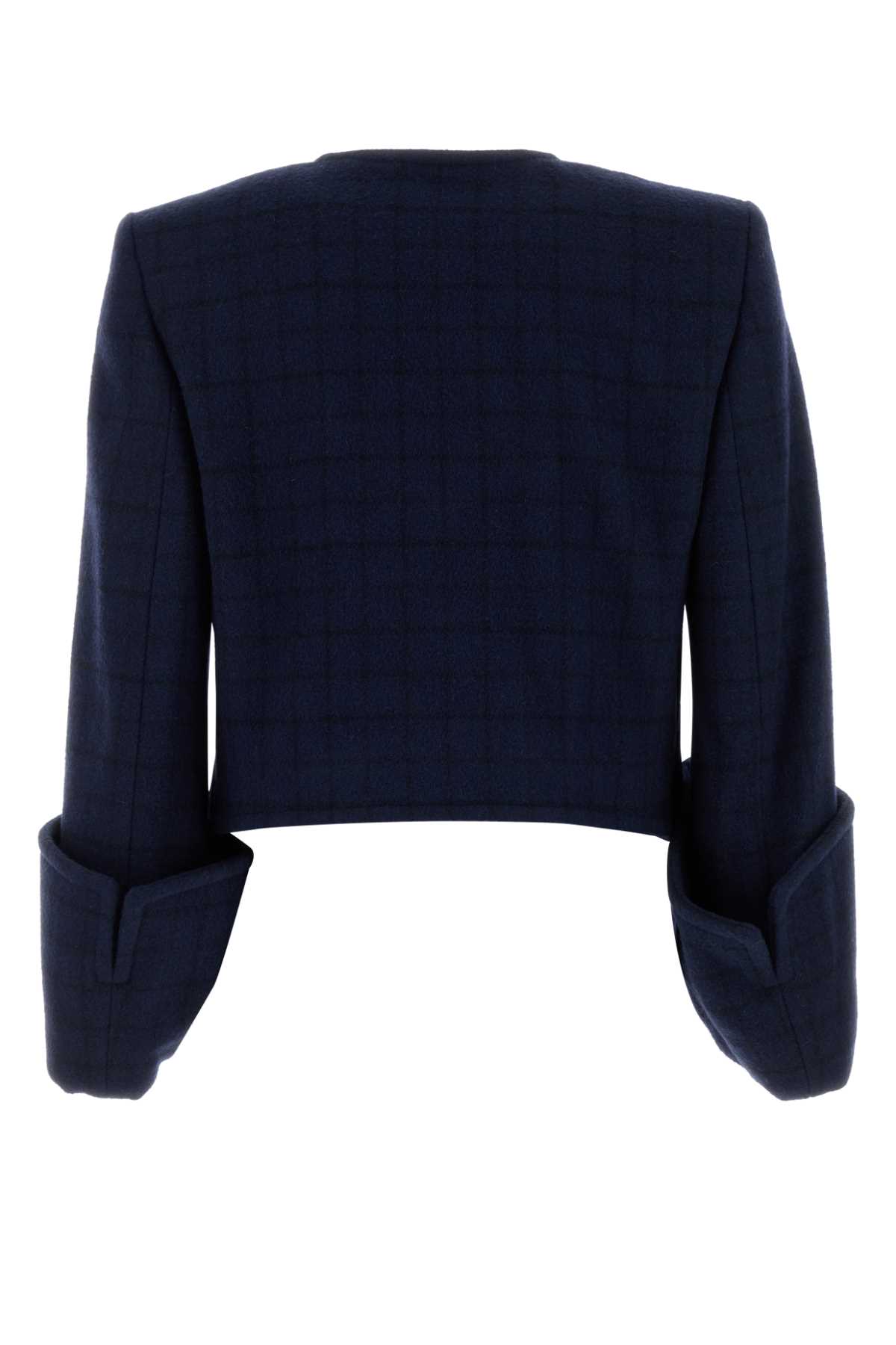Chloé Chloe Printed Wool Blend Body Blazer In Blue