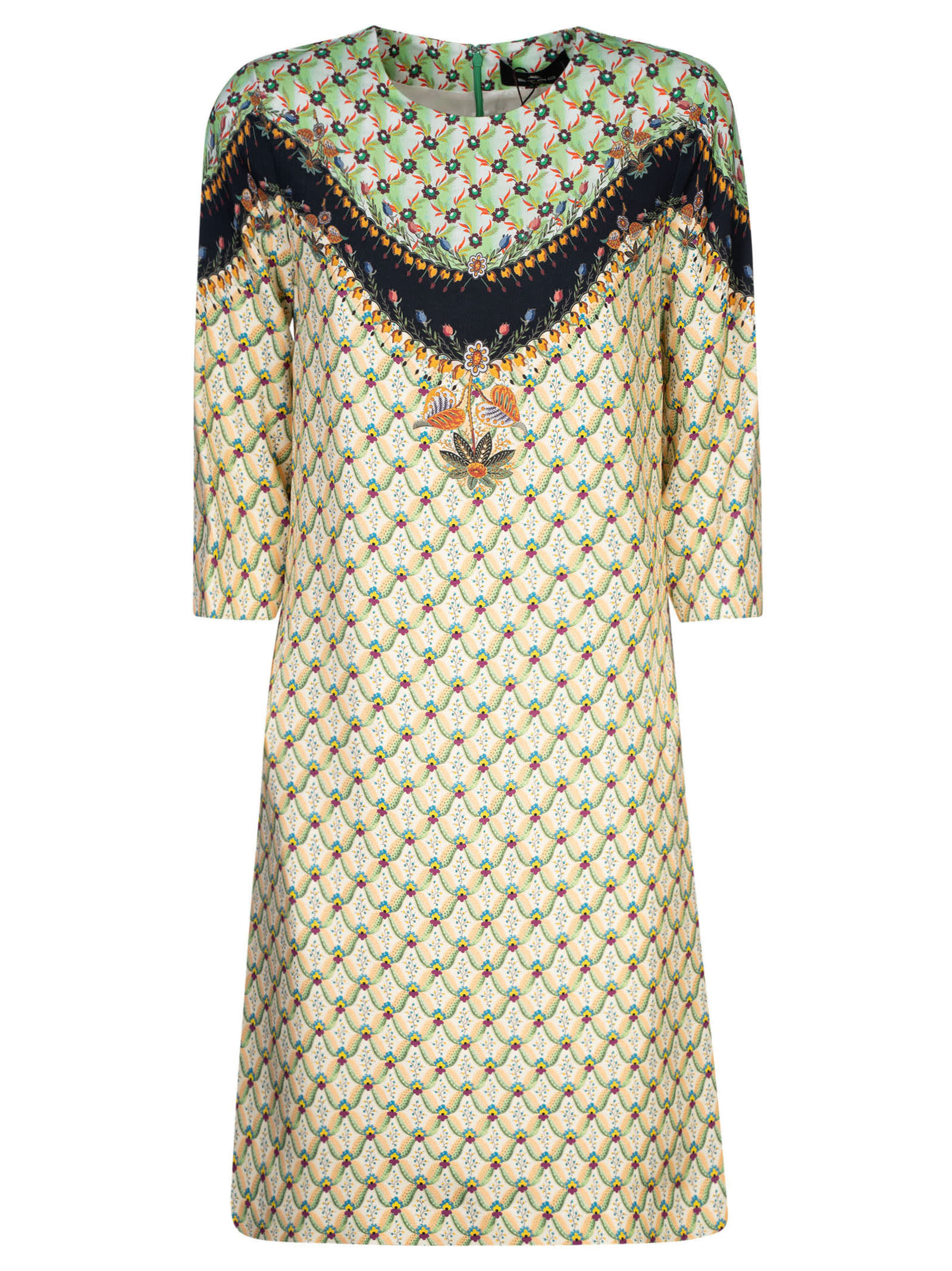Shop Etro Printed Mid-length Dress In Multicolor