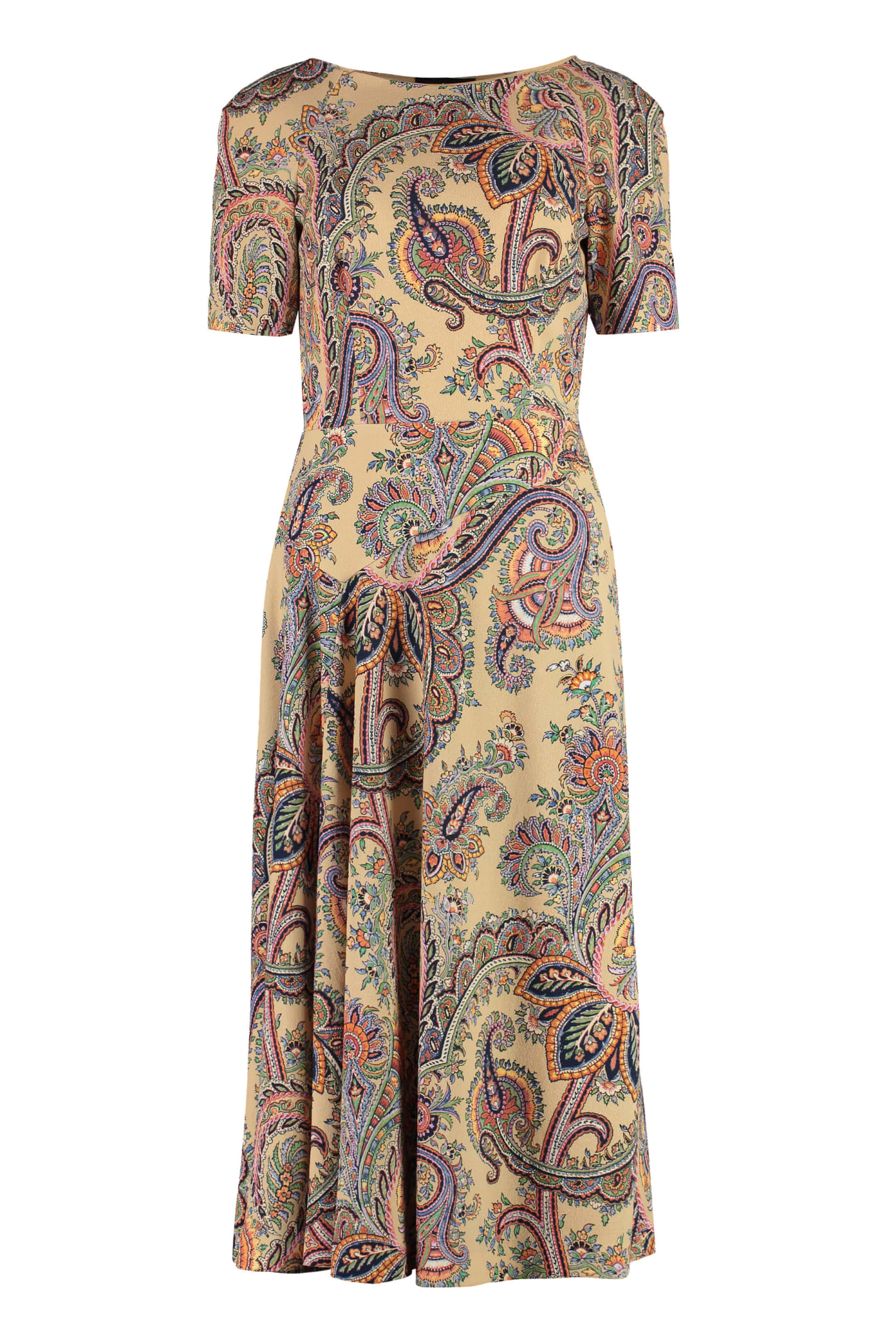 Shop Etro Paisley Print Dress In Beige