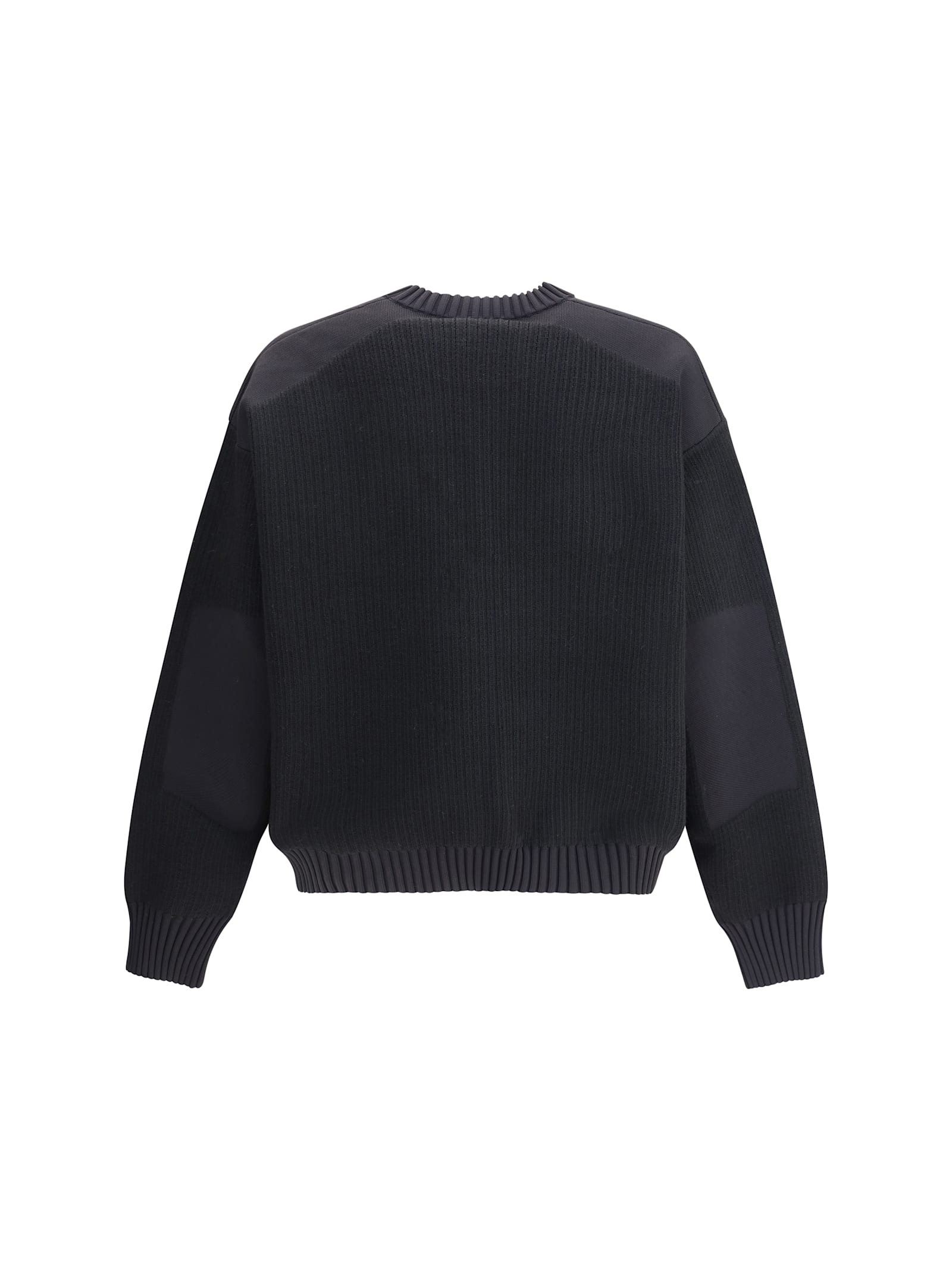 Y-3 Wool Padded Crew Sweater In Black