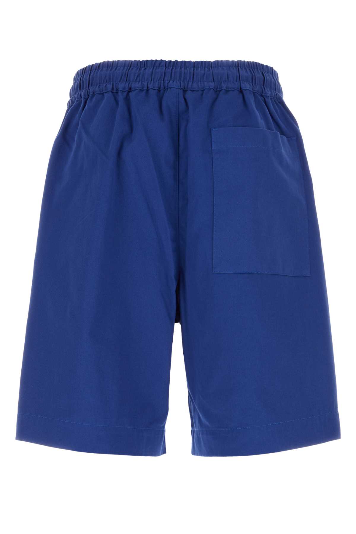 Emporio Armani Blue Cotton Bermuda Shorts In Oceano
