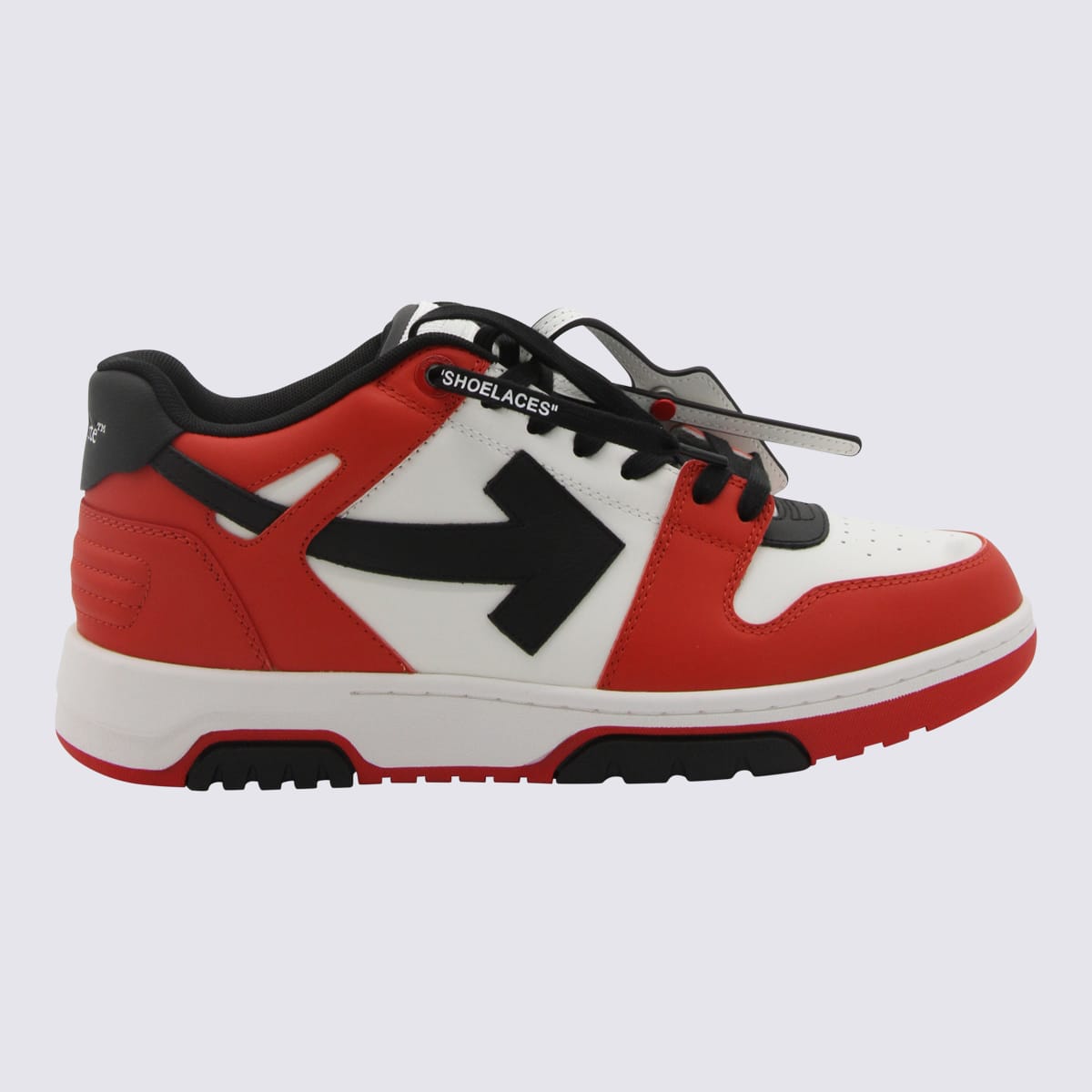 Off-white White Red And Black Leather Out Of Office Sneakers