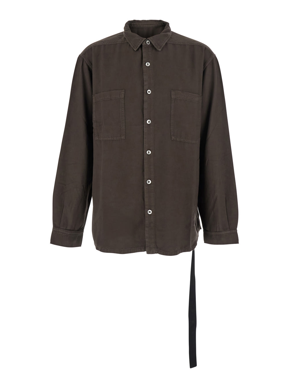 Drkshdw Brown Classic Collar Shirt With Lace Detail In Cotton Woman In Brown