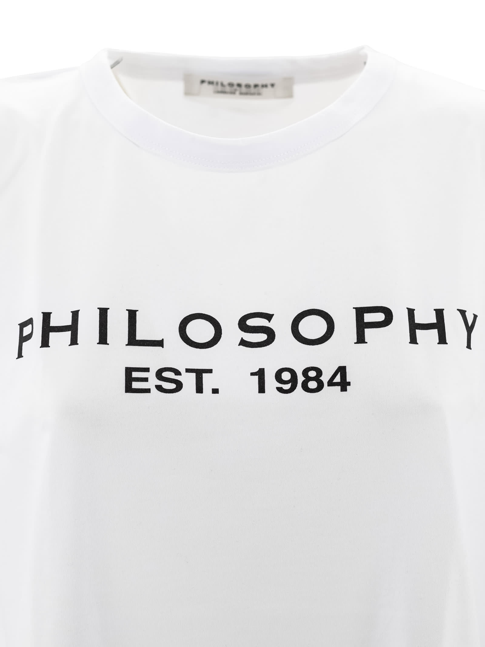 Shop Philosophy Di Lorenzo Serafini Graphic-print Cotton T-shirt  In White