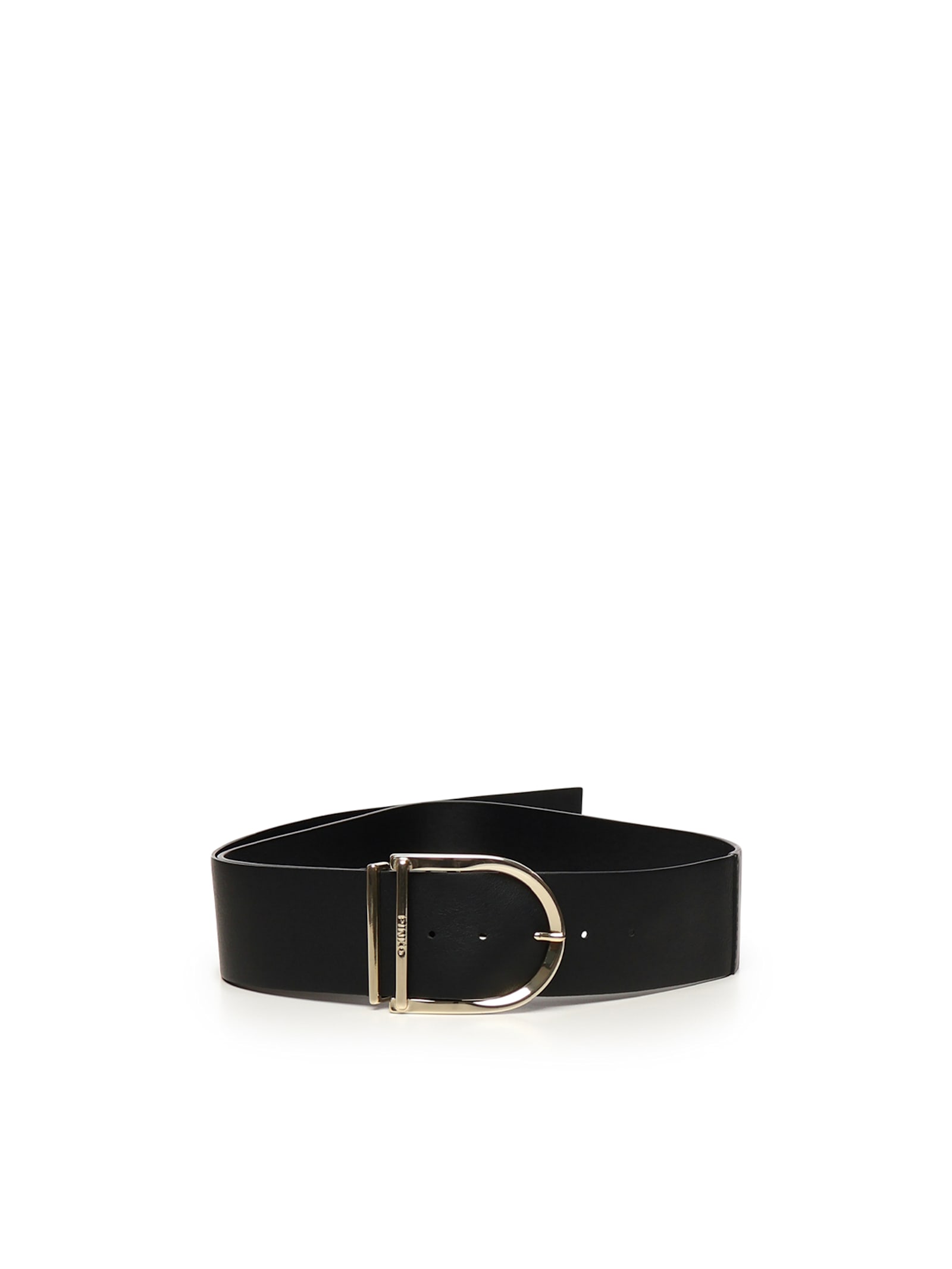 Pinko High Belt In Leather And Tassel 6cm In Nero-light Gold