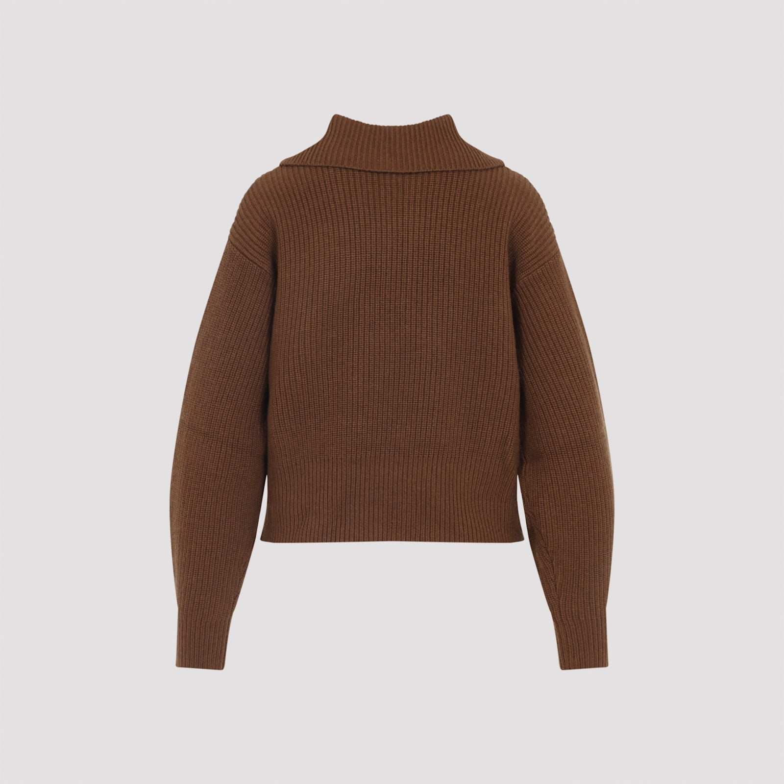Max Mara Half-zip Wool And Cashmere Sweater In Brown