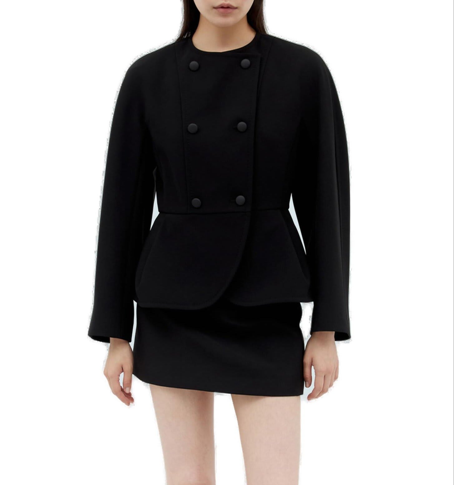 Shop Max Mara Doublebreasted Longsleeved Jacket In Black