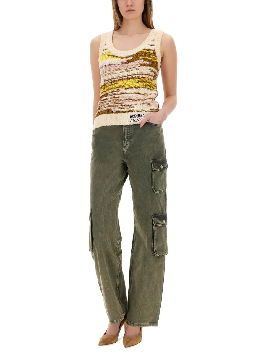 M05ch1n0 Jeans Multicolor Knit Top In Multicolour