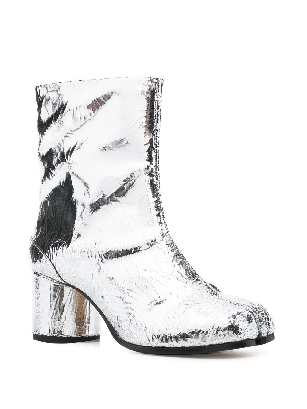 Shop Maison Margiela Tabi H 60 Ankle Boot In Silver