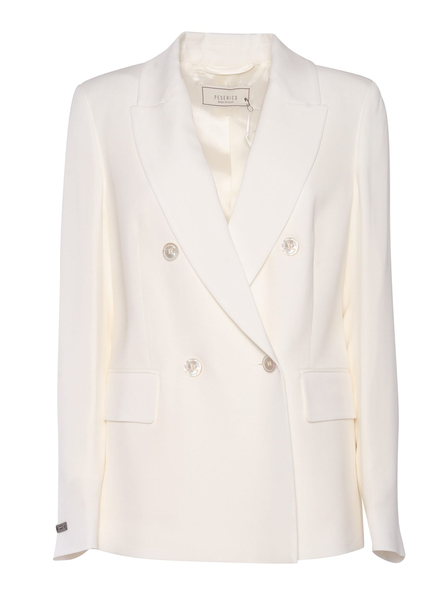 Peserico Double-breasted Tailored Jacket With Classic Lapel In White