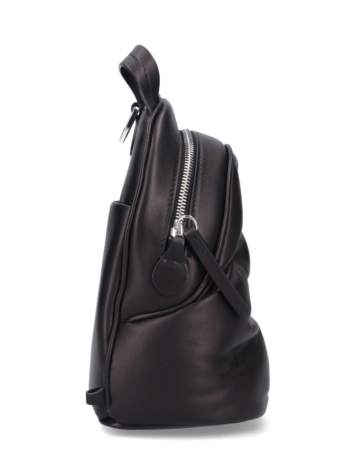 Maison Margiela Quilted Leather Mini Backpack With Front Pocket In Black