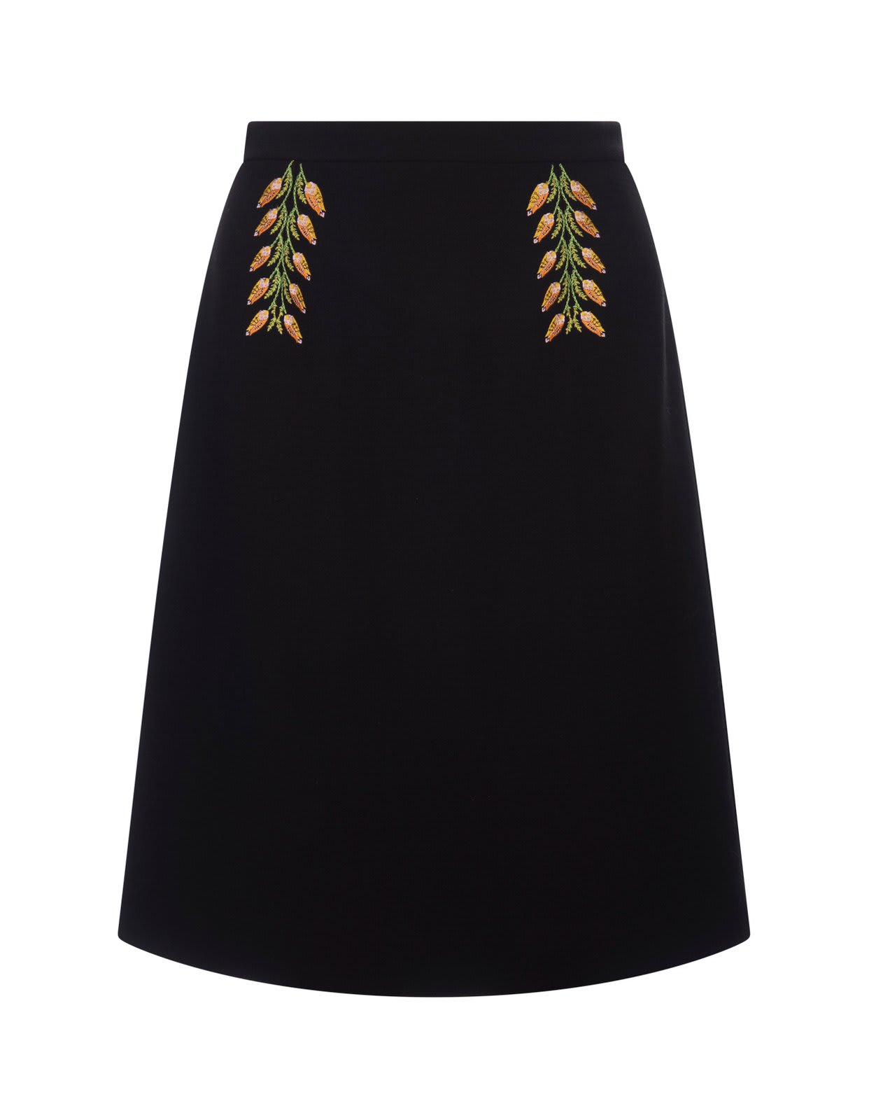 Shop Etro Floral Motif High-waisted Pencil Skirt  In Black