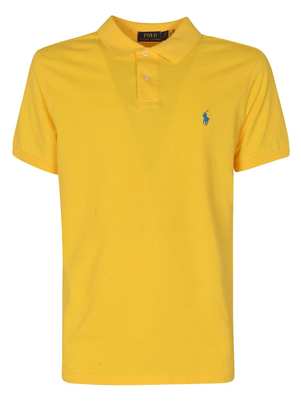 Polo Ralph Lauren Yellow Cotton Piquet Polo Shirt With Logo