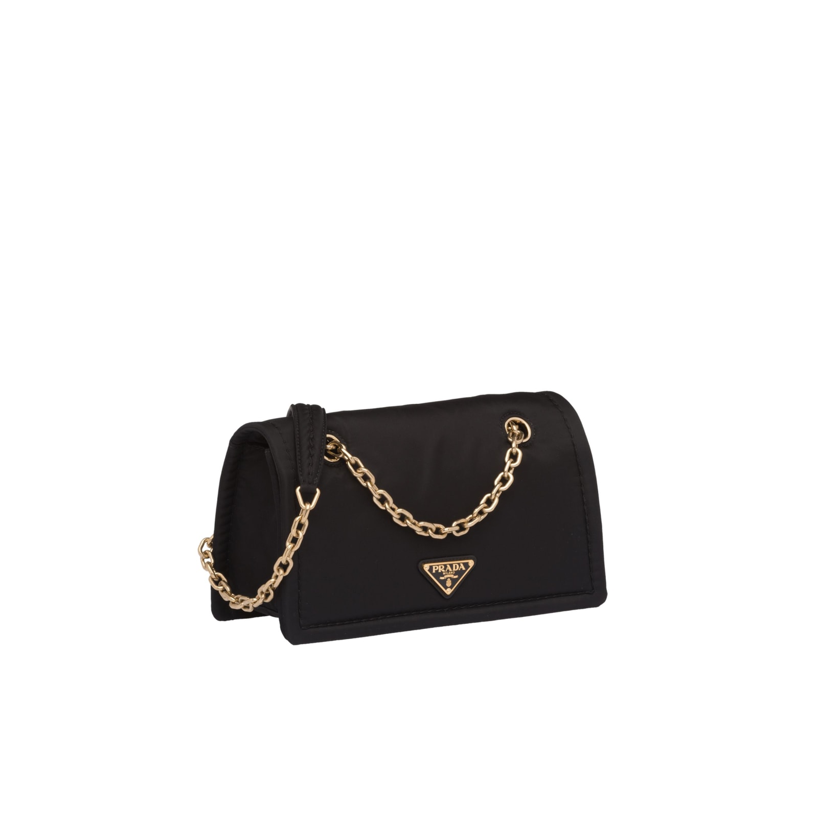 prada triangle logo mini pouch bag