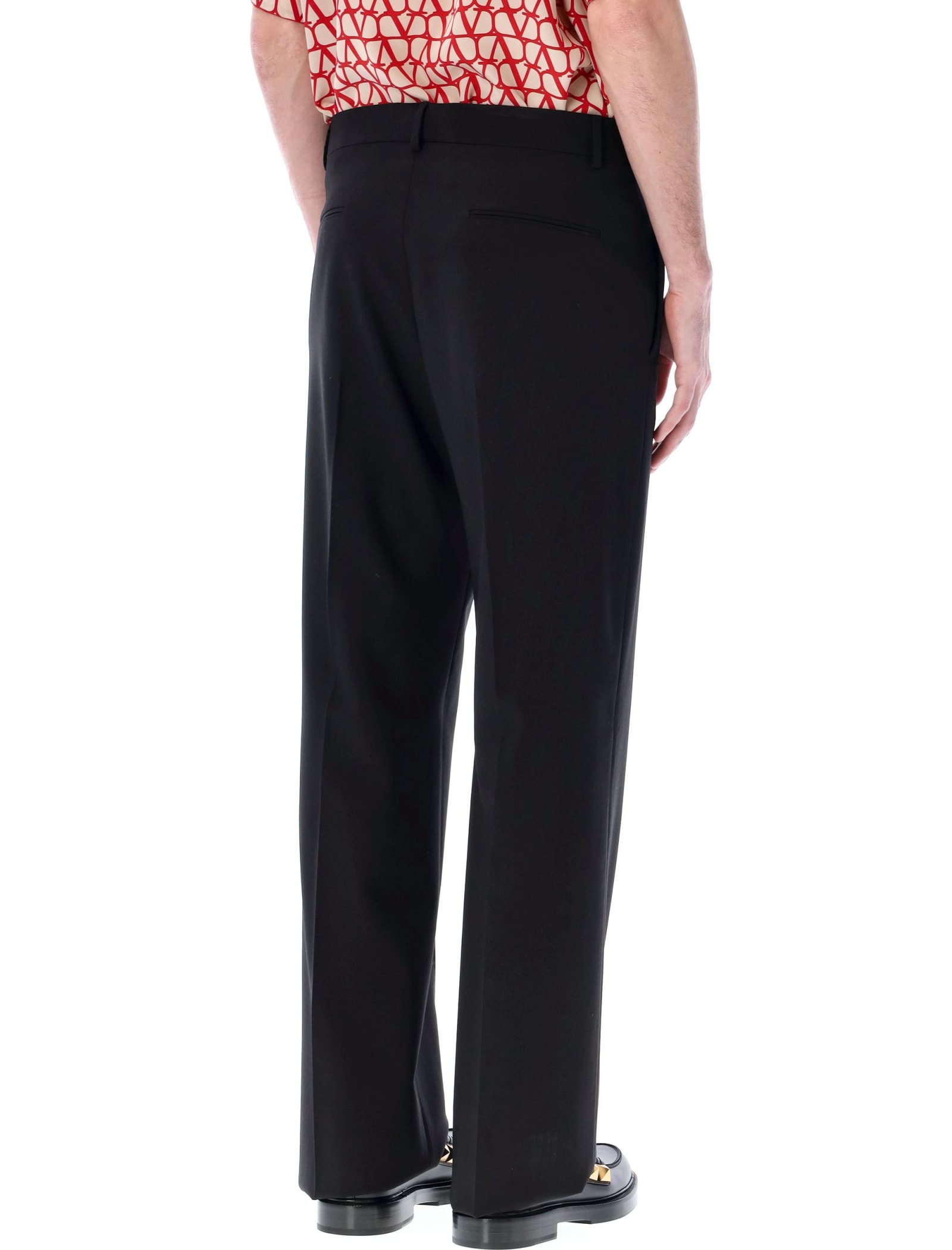 Valentino Drawstring-waist Cotton Track Pants In Black