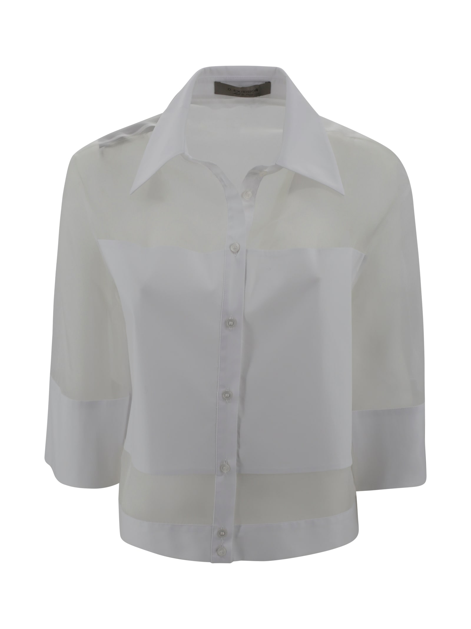 D. Exterior Poplin And Organza Shirt