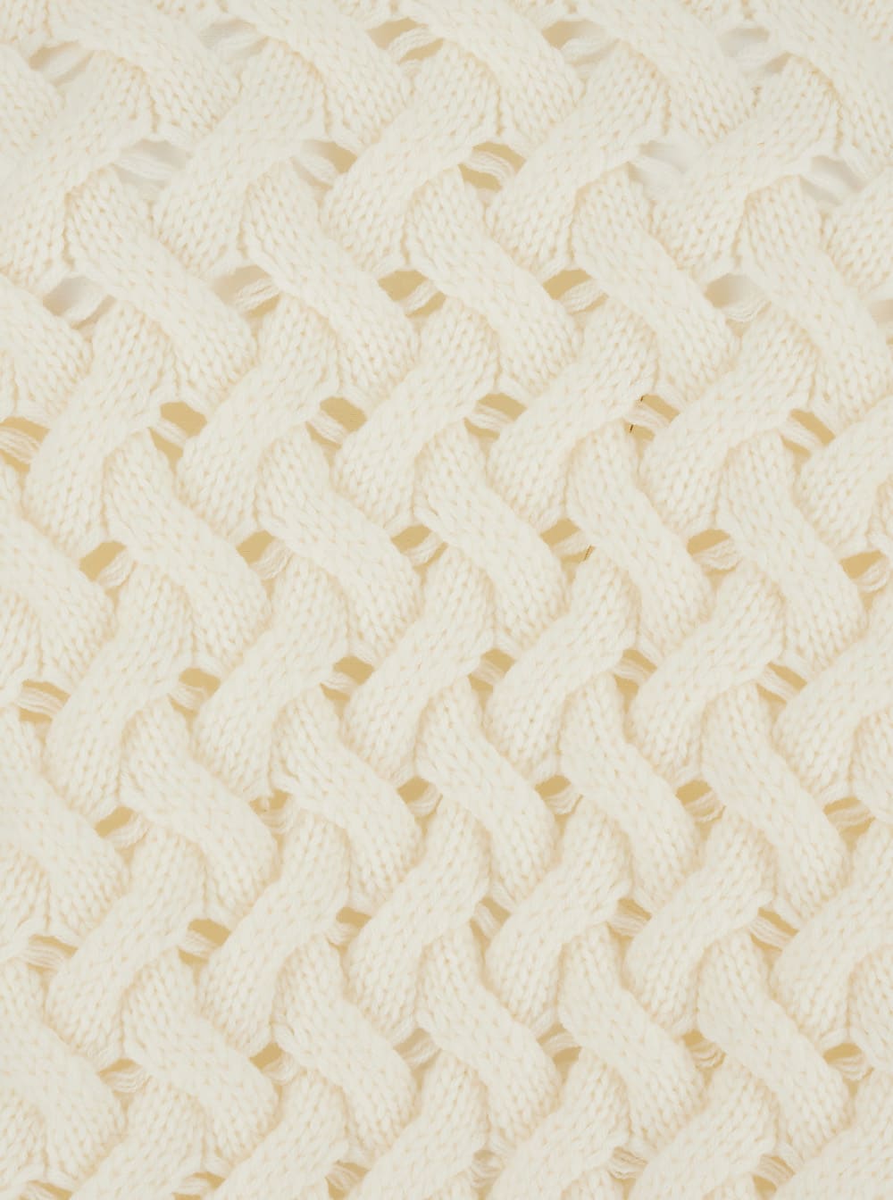 P.a.r.o.s.h White Crewneck Sweater With Ribbed Trims And Braided Design In Wool Woman In Neutral