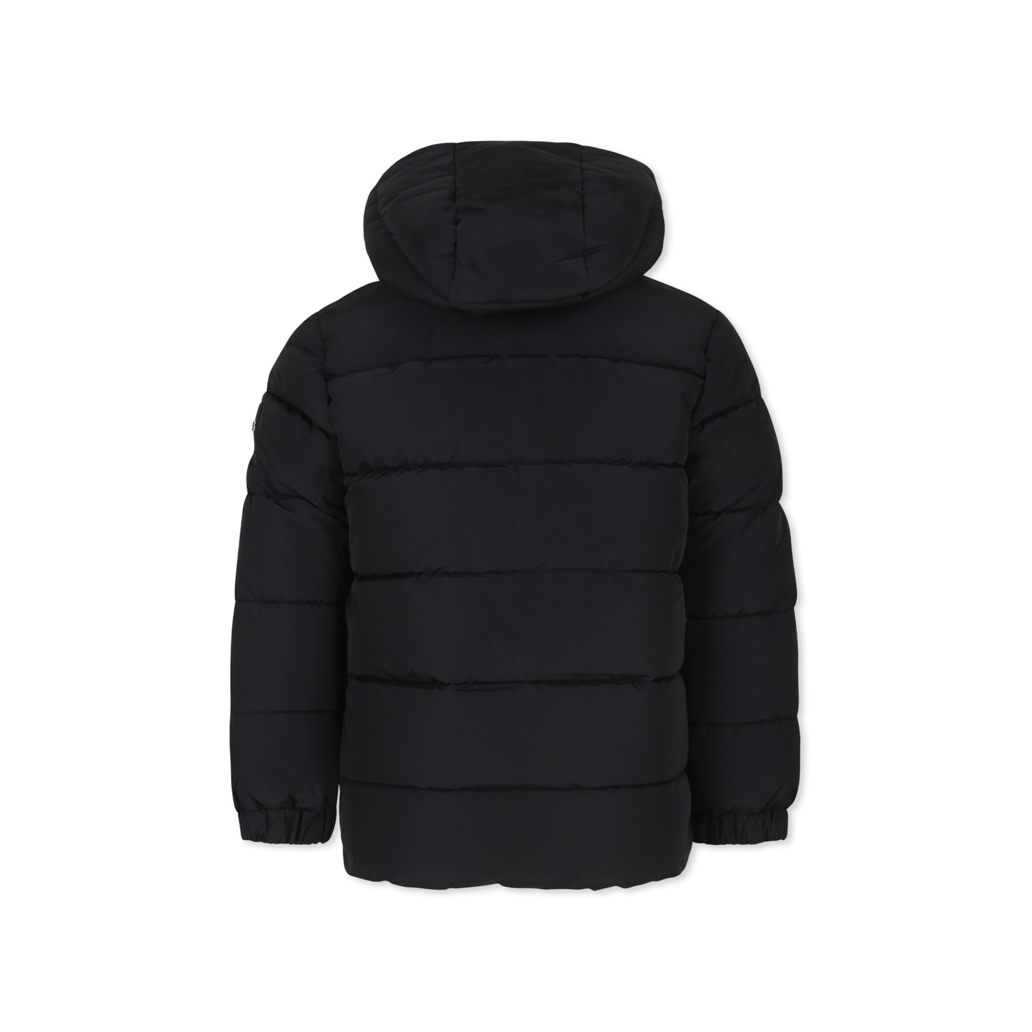 Shop Hugo Boss Black Down Jacket For Boy With Logo In Nero