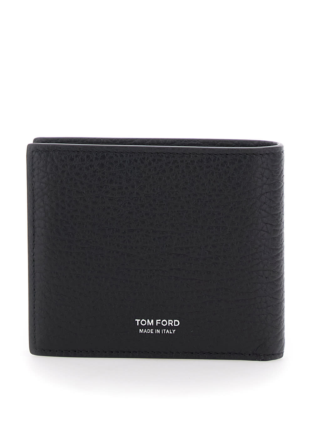 Tom Ford Printed Deer Leather Elongated T Line Classic Bifold Wallet Accessories In Black