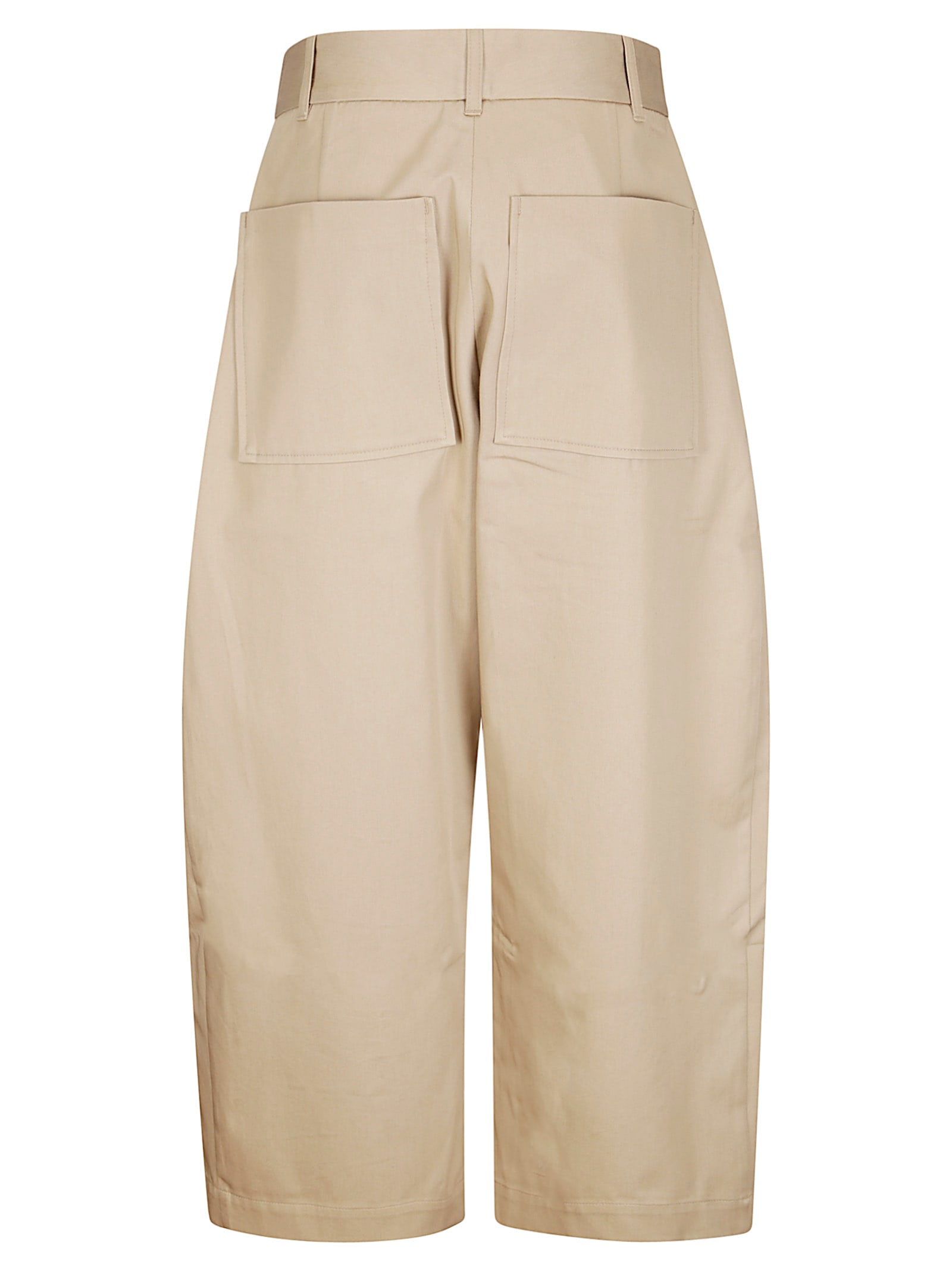 Studio Nicholson Cropped Trousers With Belt Loops In Brown