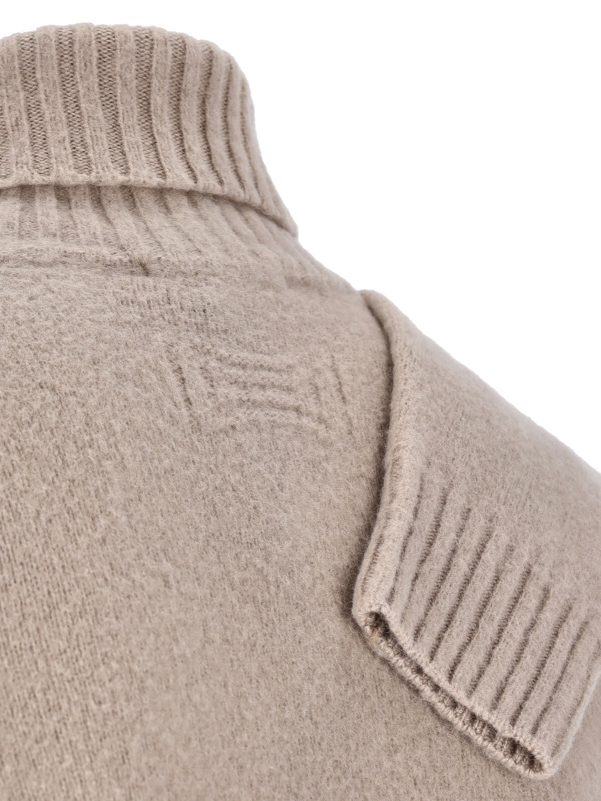 Drumohr Turtleneck Sweater With Ribbed Cuffs And Hem In Neutral