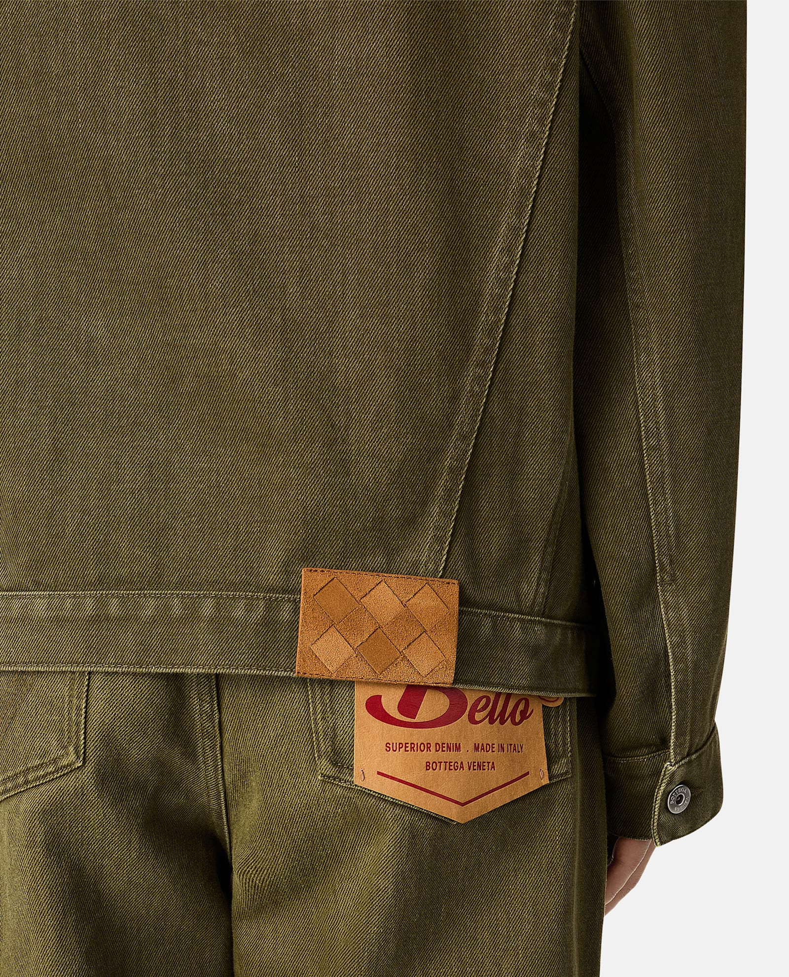 Bottega Veneta Denim Jacket With Collared Design And Pockets In Green