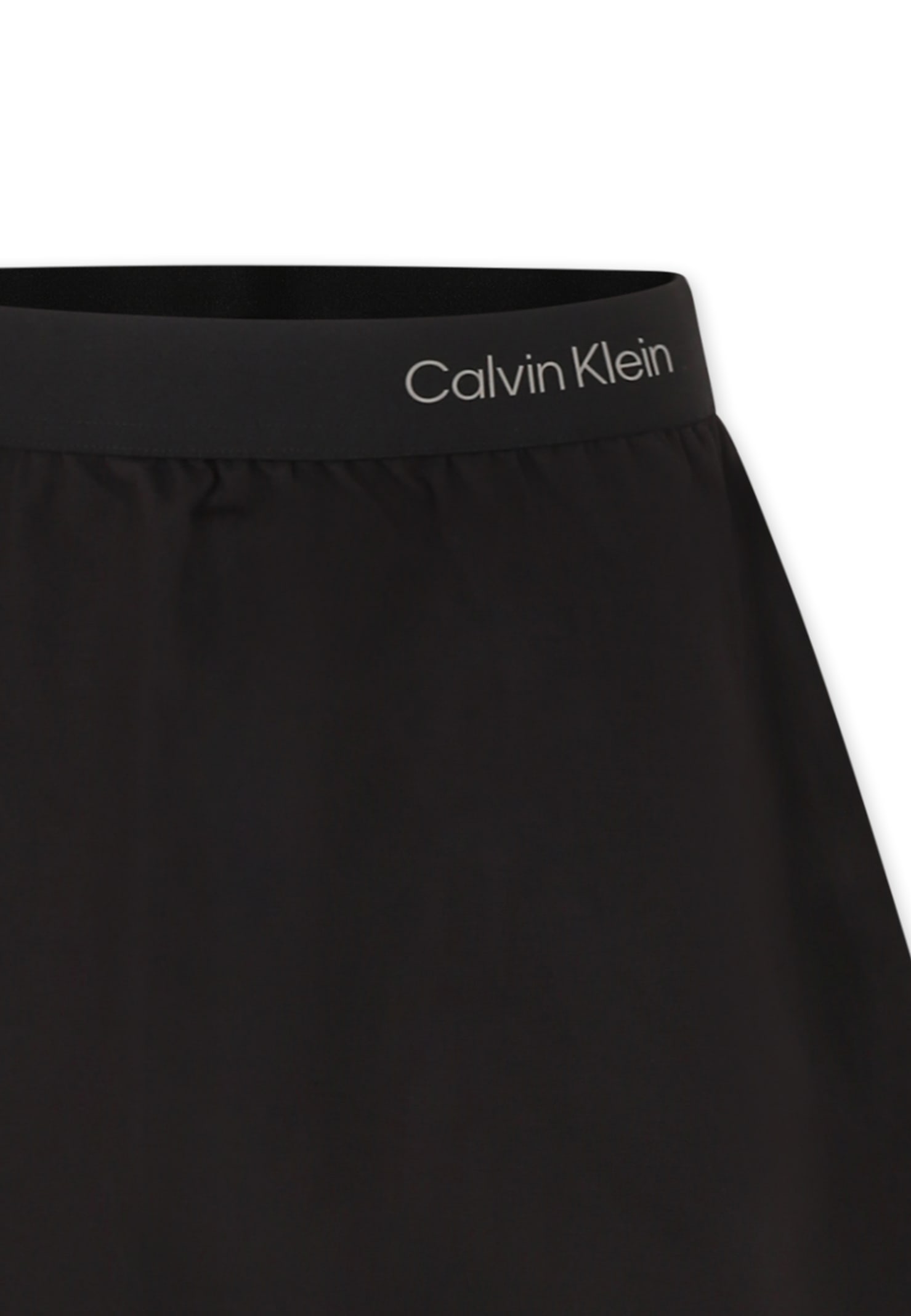 Calvin Klein Black Skirt For Girl With Logo In Black