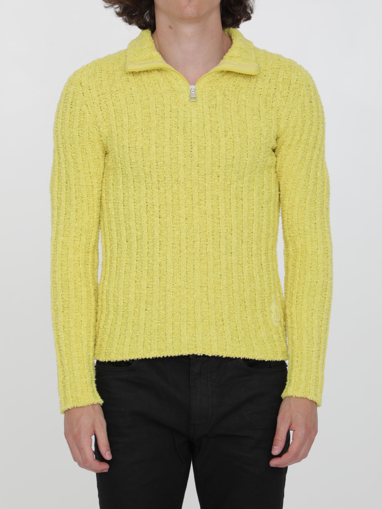 Moncler Yellow Jumper With Zip