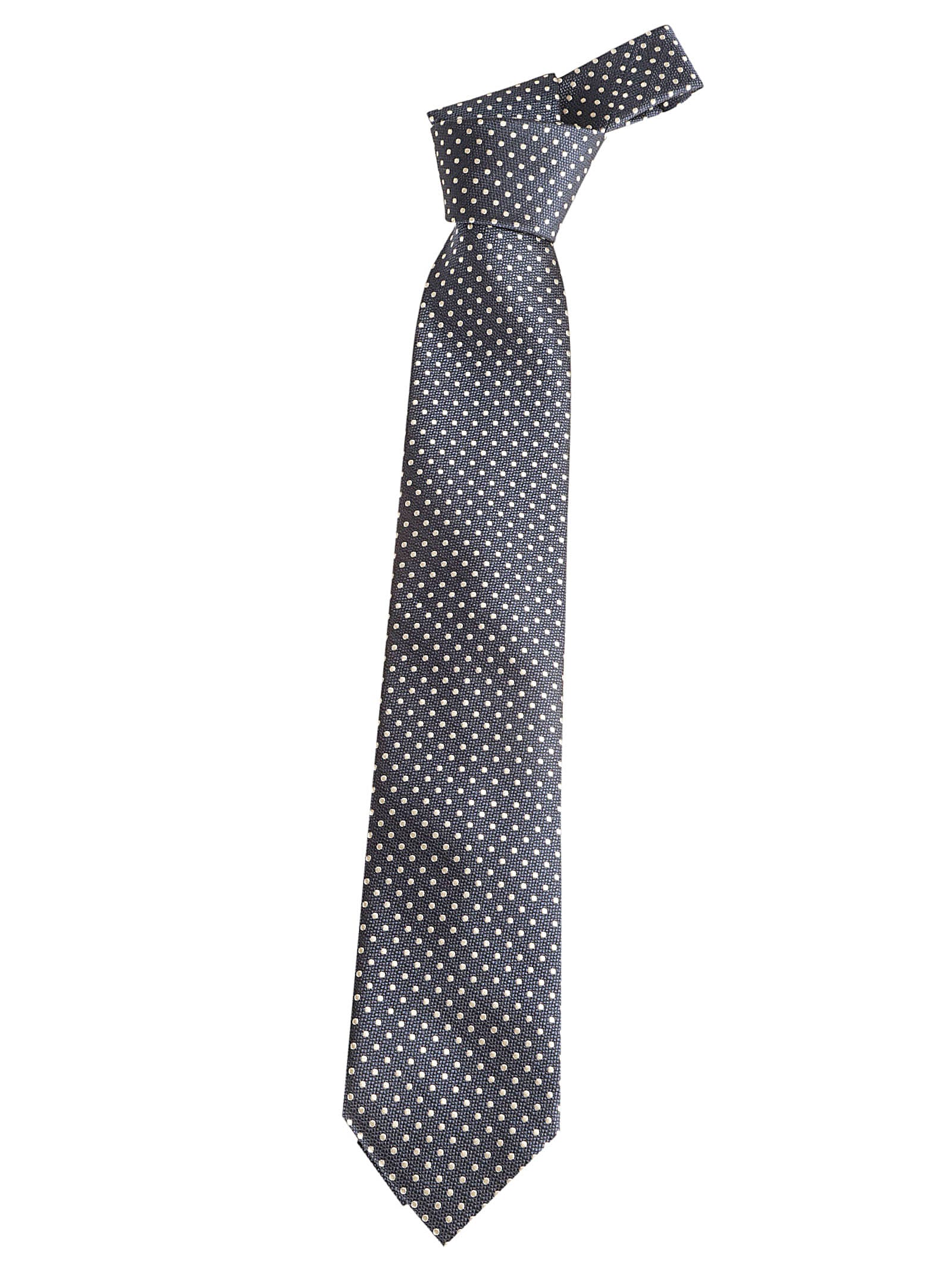 Shop Tom Ford Dotted Print Neck Tie In Ink Blue