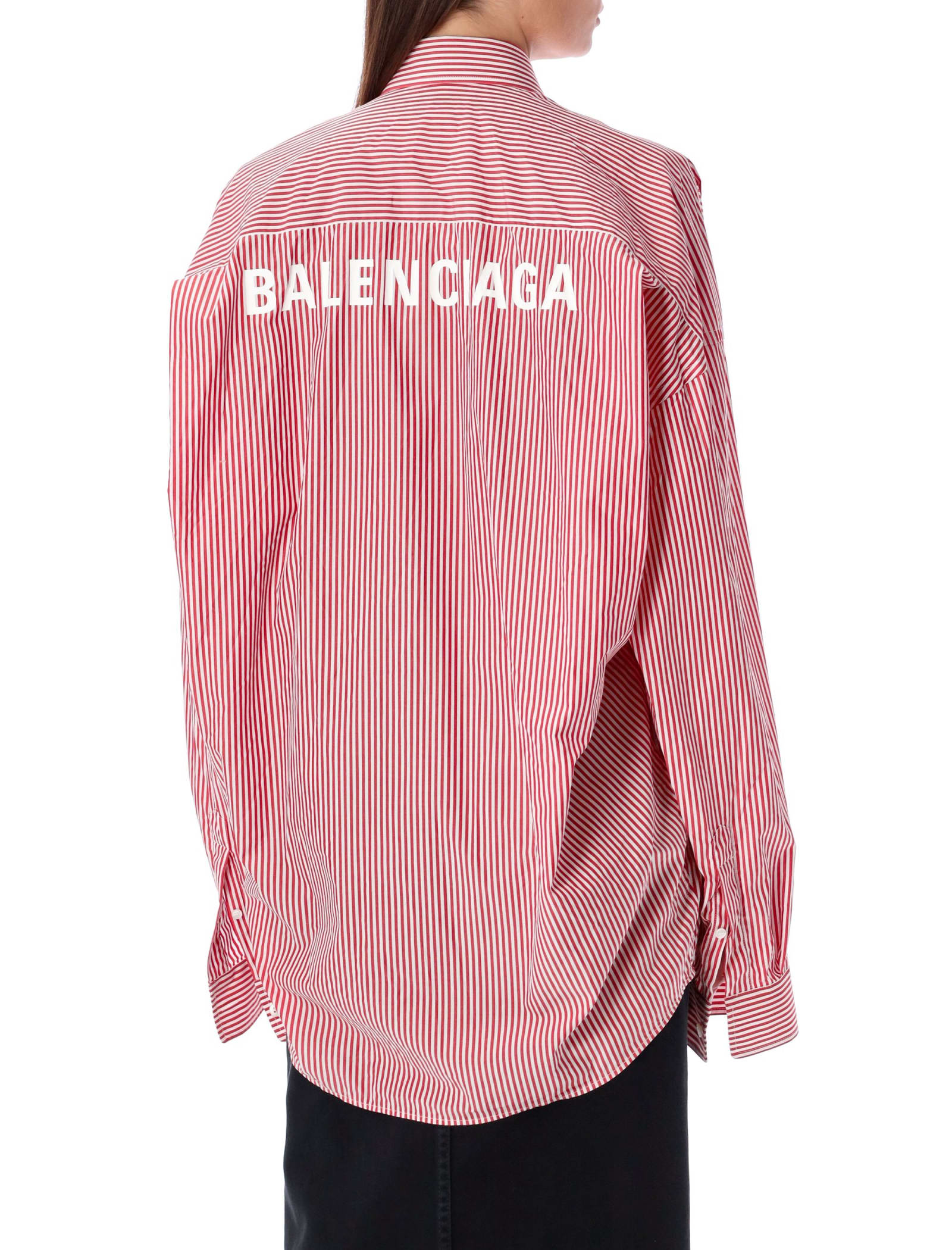 Shop Balenciaga Cocoon Logo Shirt In Red
